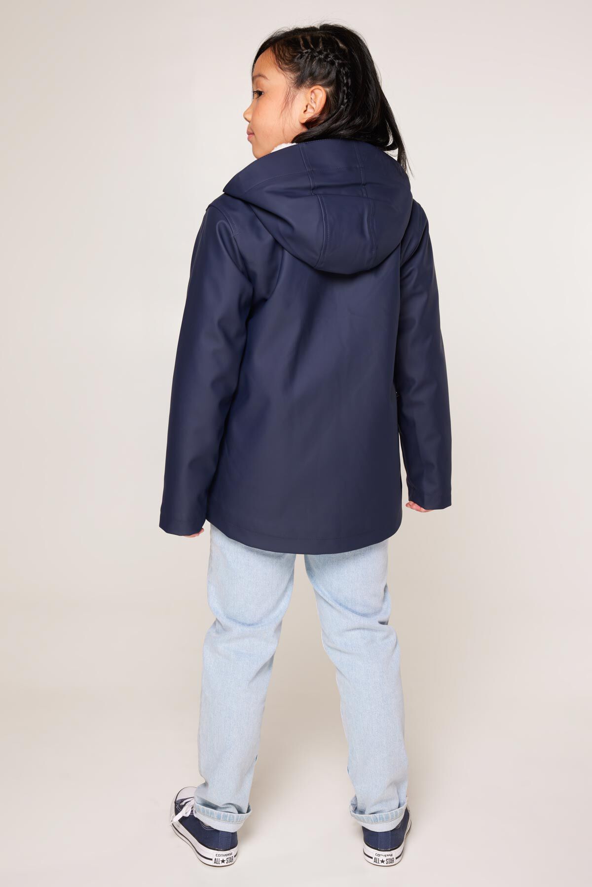 Girls navy rain on sale jacket