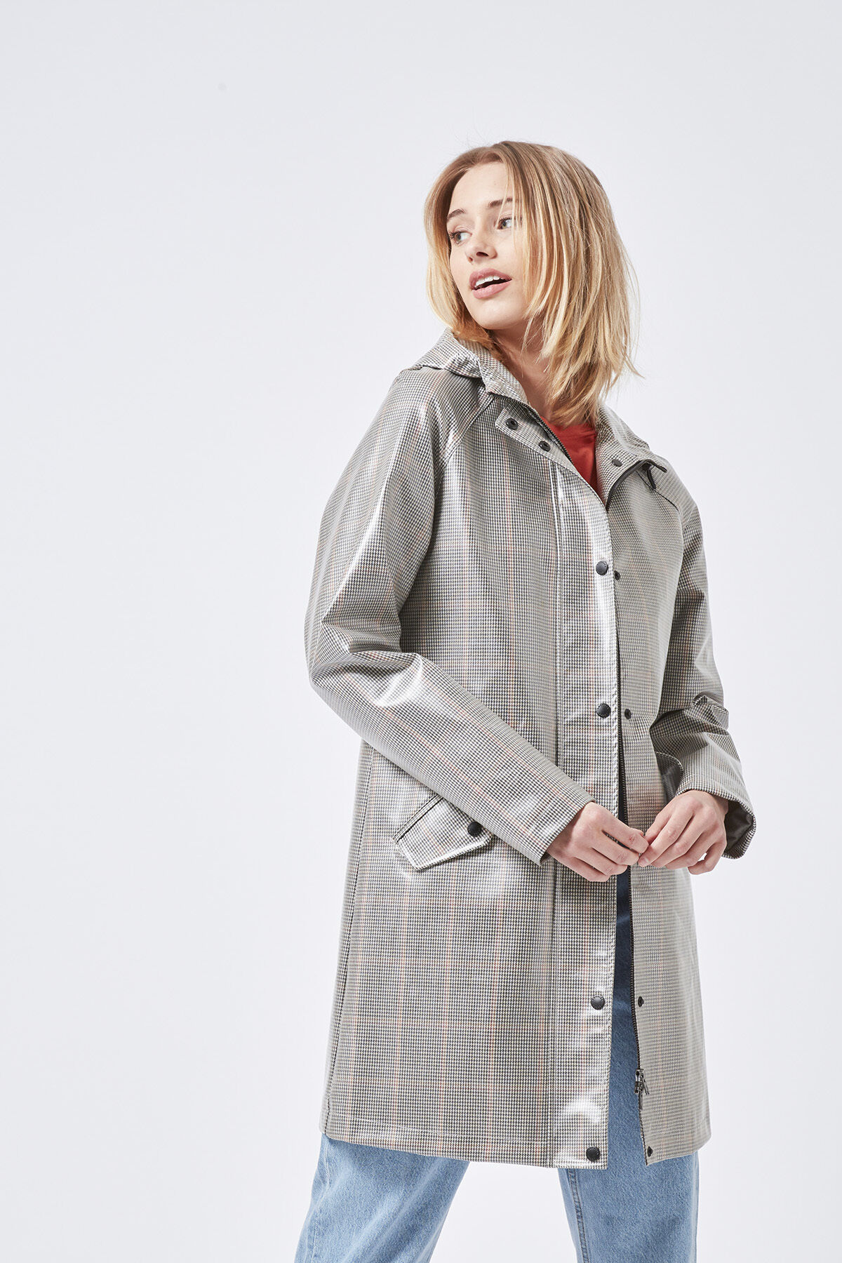 Dames Regenjas Janet Long Check America Today