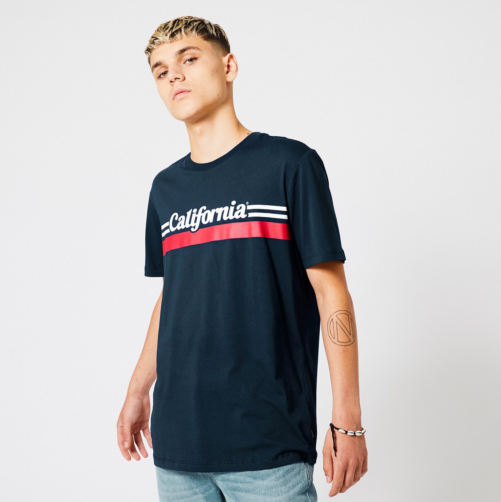 Men T Shirt Print California Blue America Today