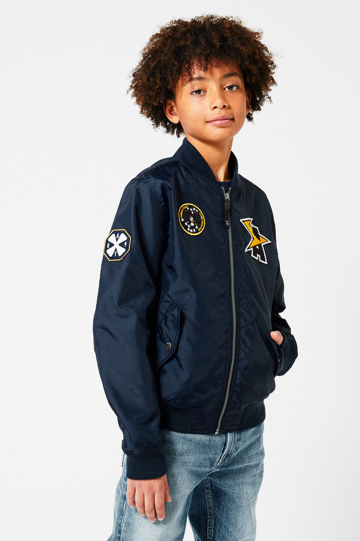 Boys blue bomber jacket on sale