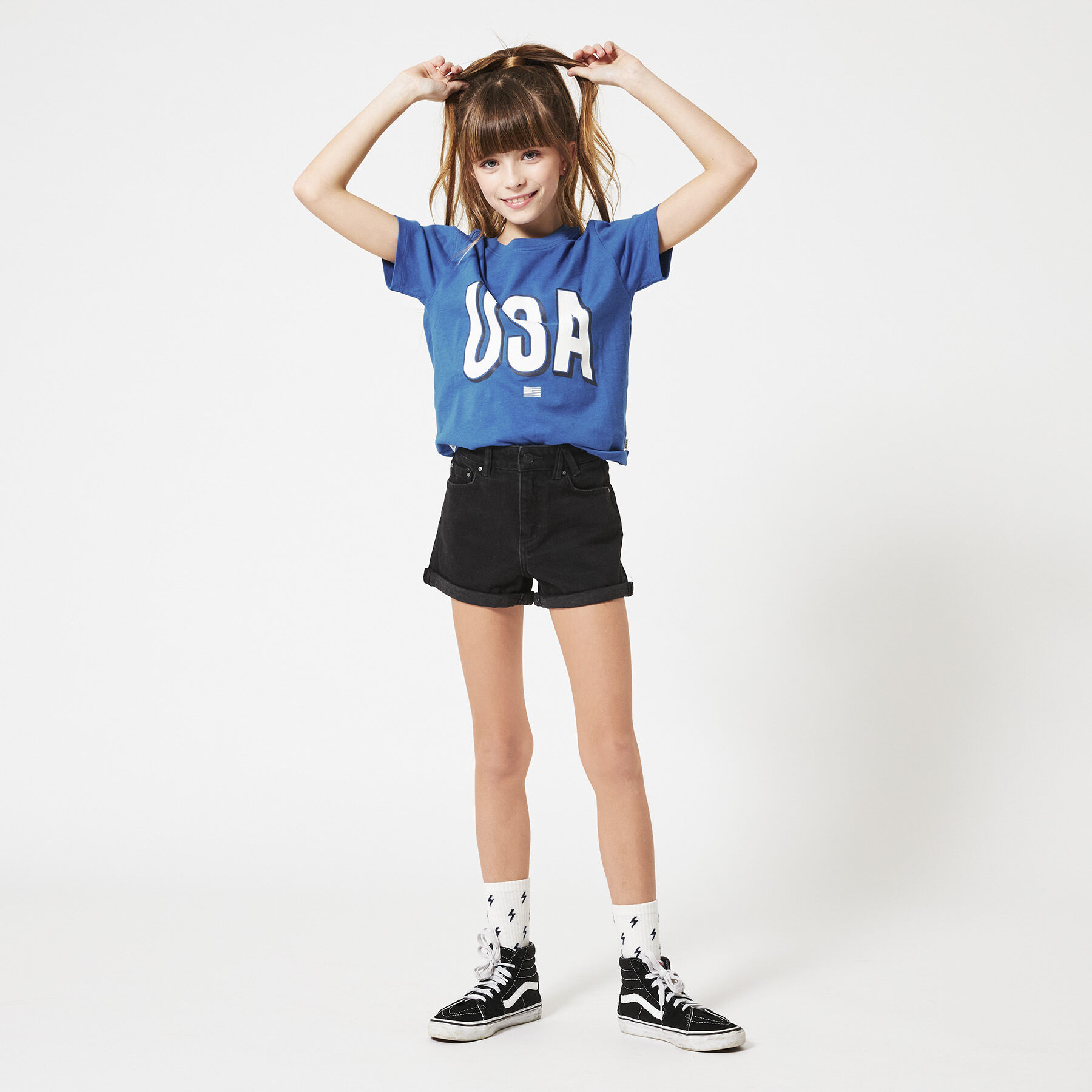 Girls Denim short Lucy JR Black 