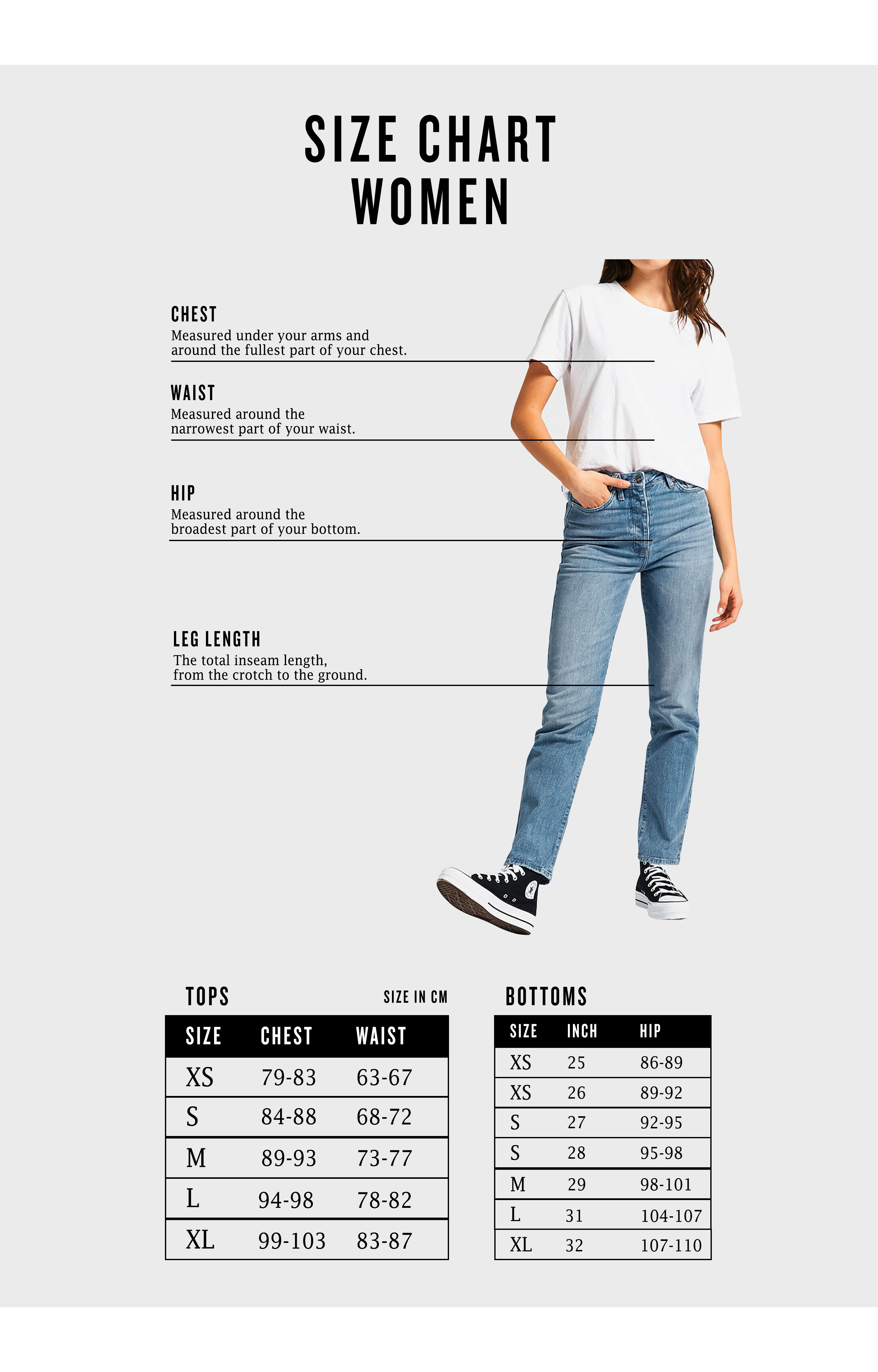 levis size guide cm