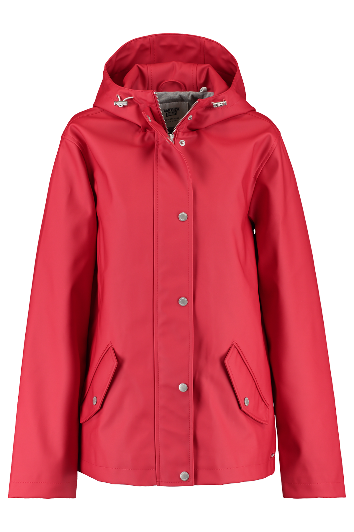 Women Short raincoat ladies Deep red 