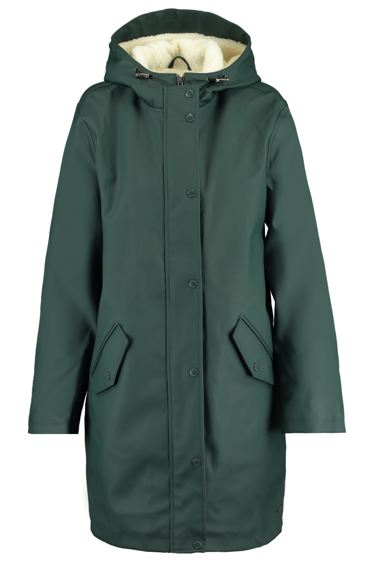 Women Rain jacket made of recycled polyester with teddy lining Green Buy Online