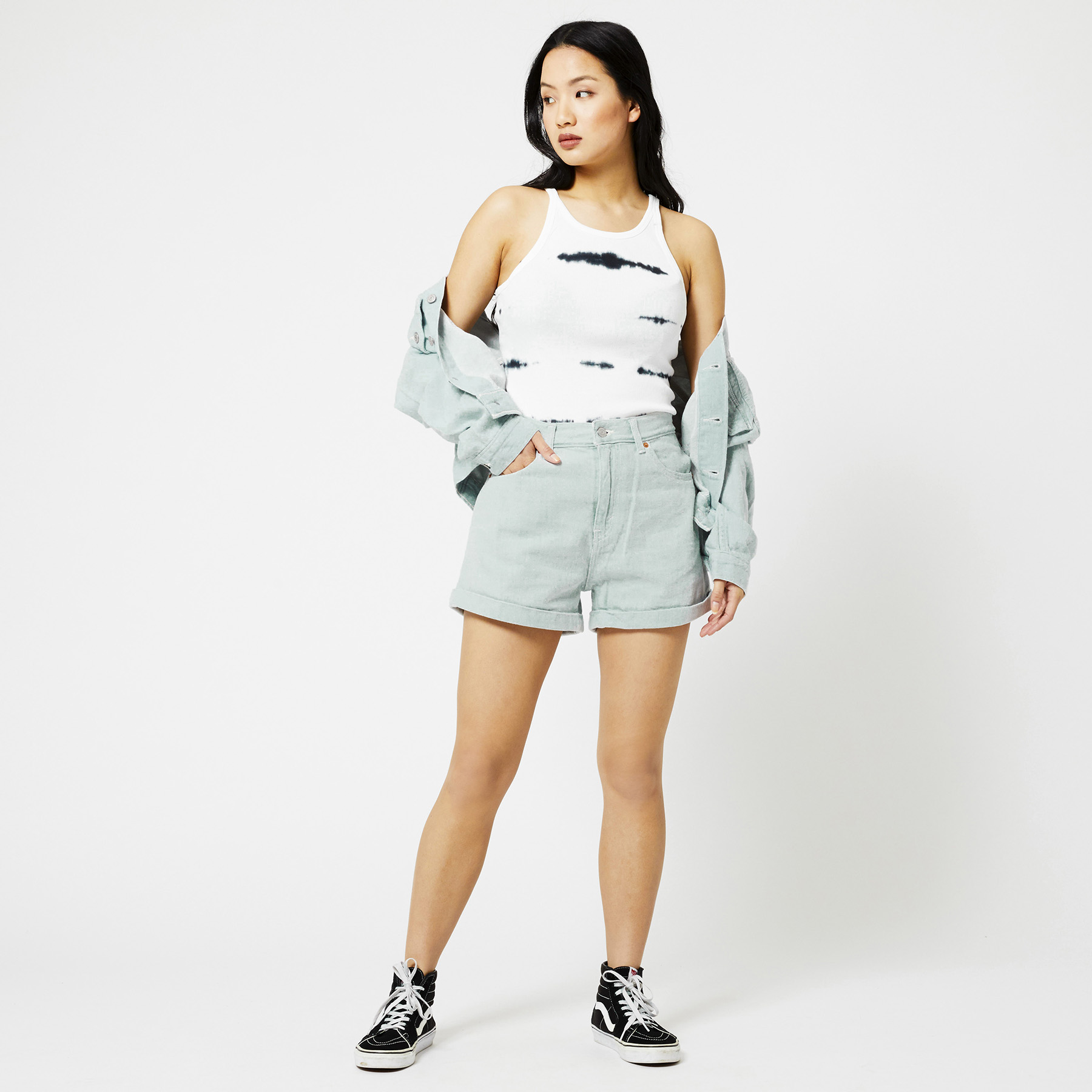 mom a line jeans shorts levis