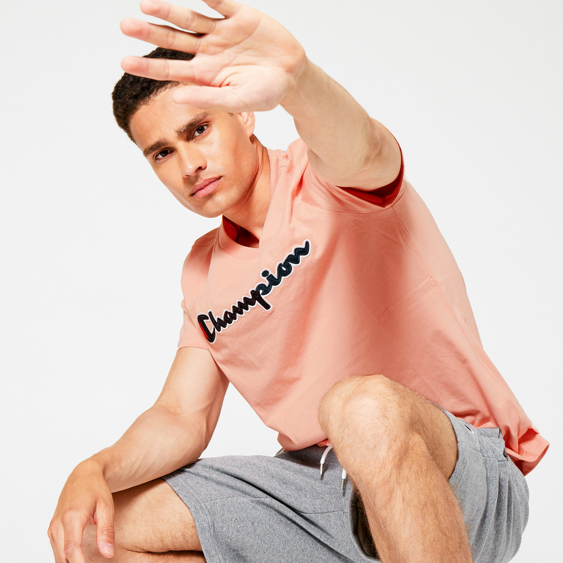 Men Champion logo t shirt Rose America Today