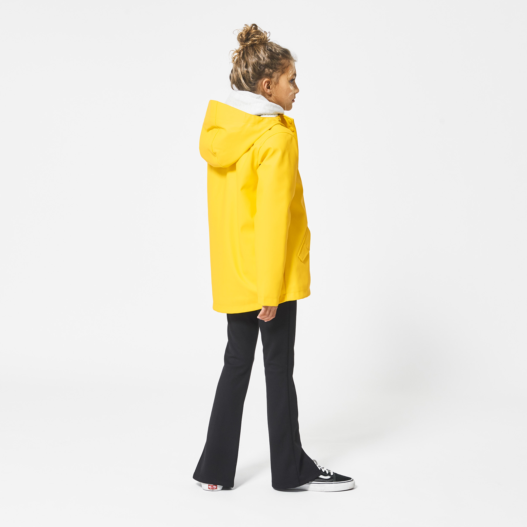 Girls Rainjacket lined child teddy Yellow