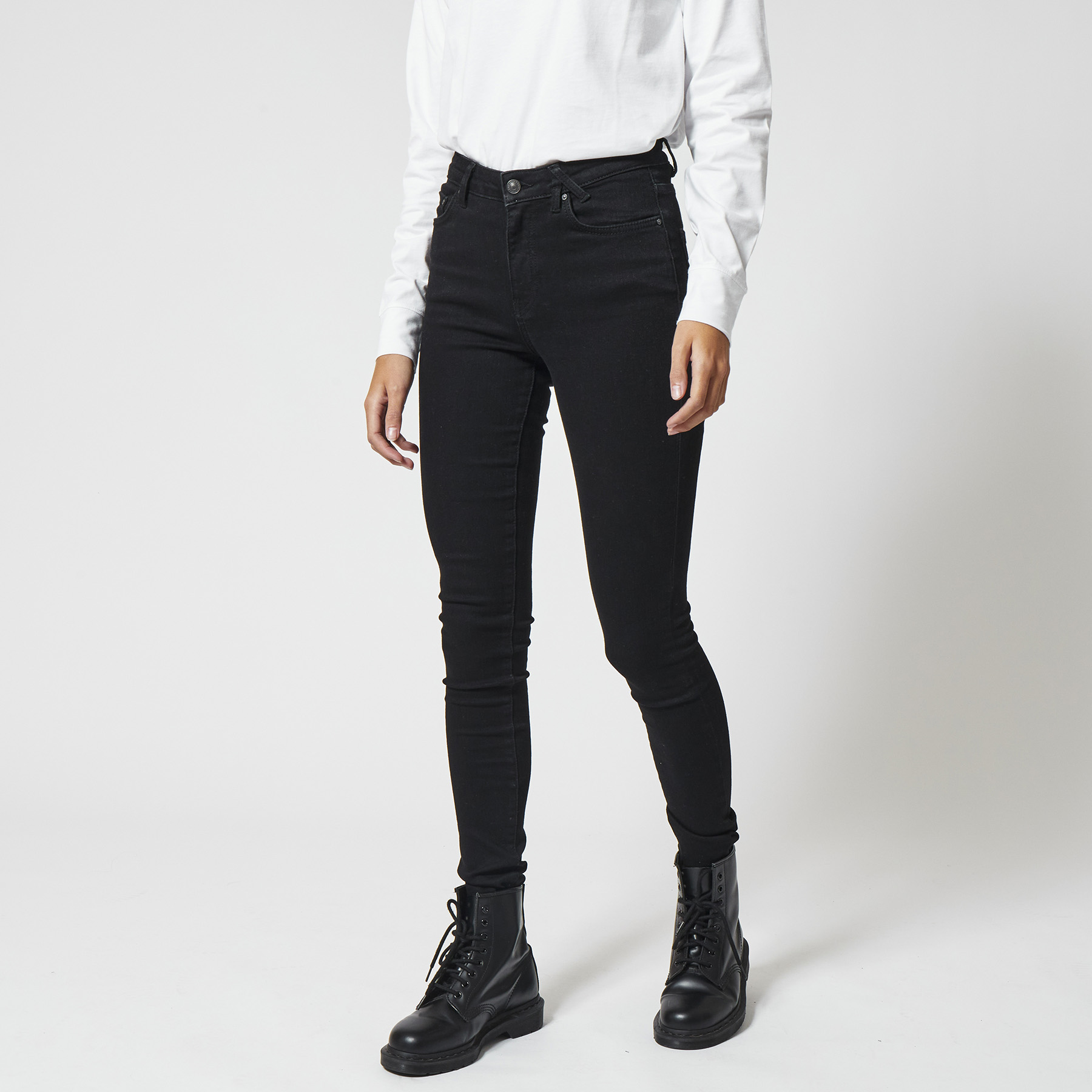 Chromatisch trog schraper Dames Skinny jeans mid waist Black | America Today