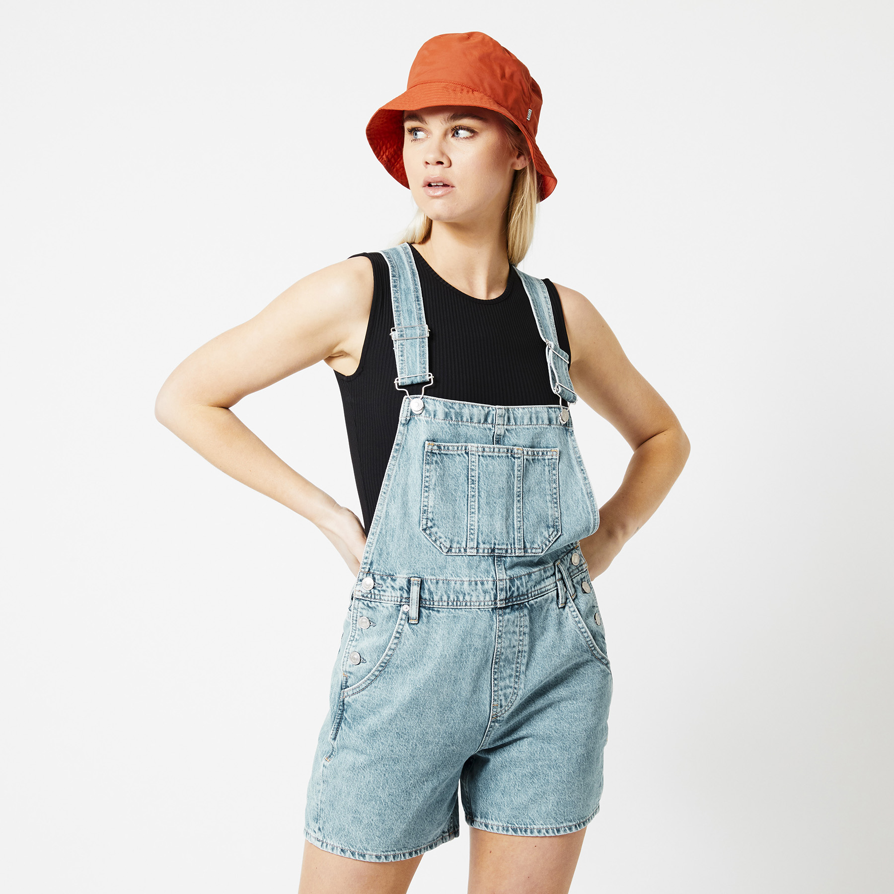 Dames Tuinbroek bleached denim Blauw Online Kopen