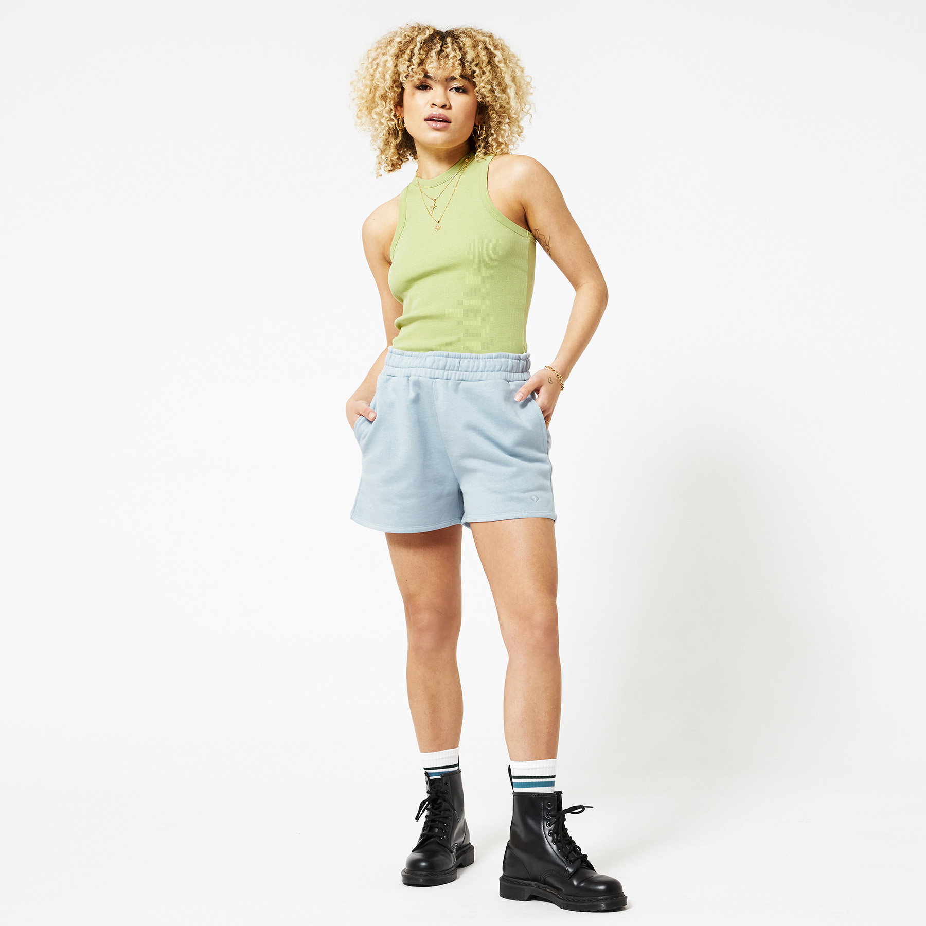 Dames Sweatshort katoen Blauw | America Today