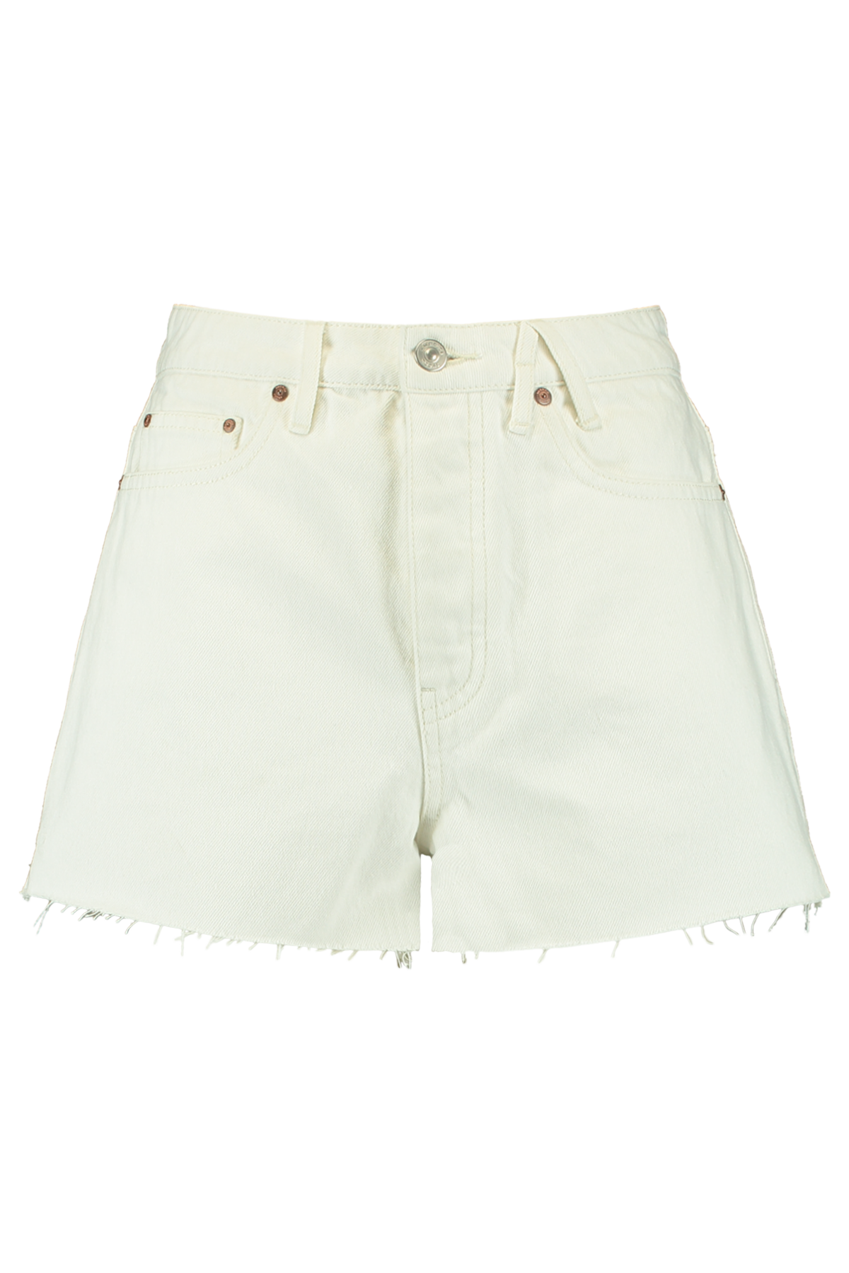 Dames Denim short high waist Wit Online Kopen