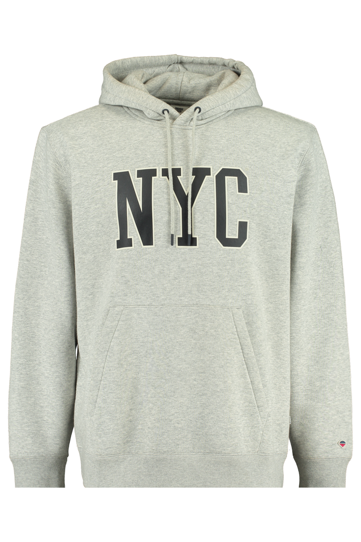 Men Hoodie with NYC print Grey melange | America Today