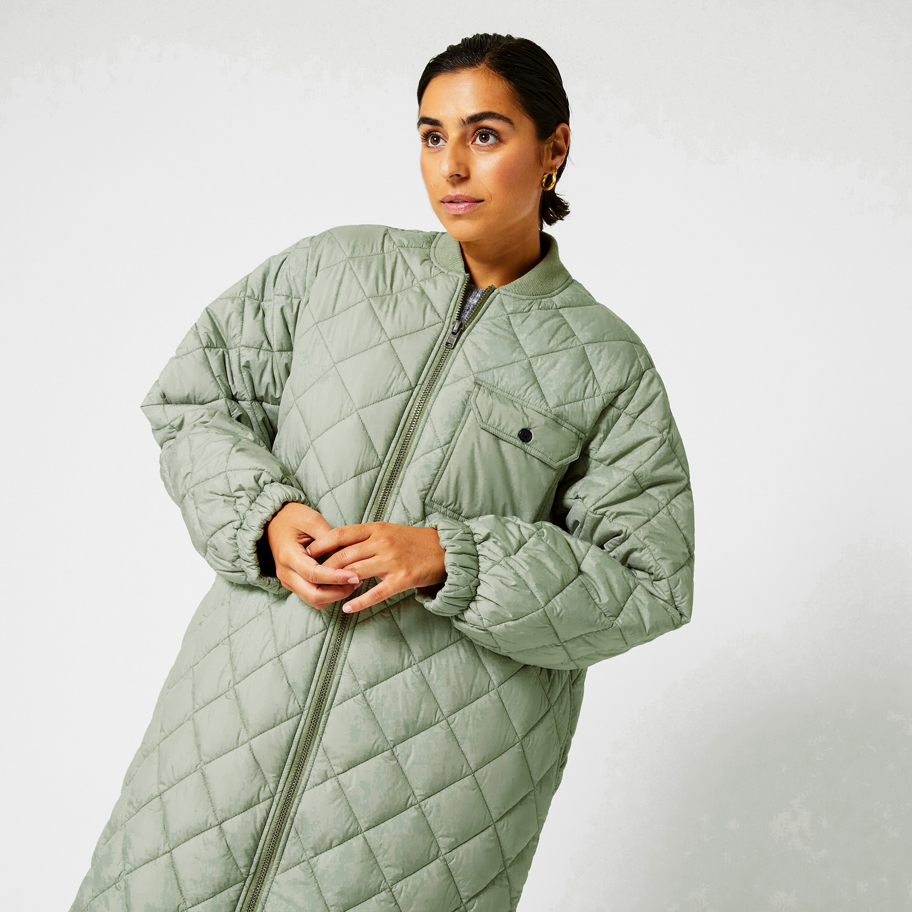 quilted green jacket