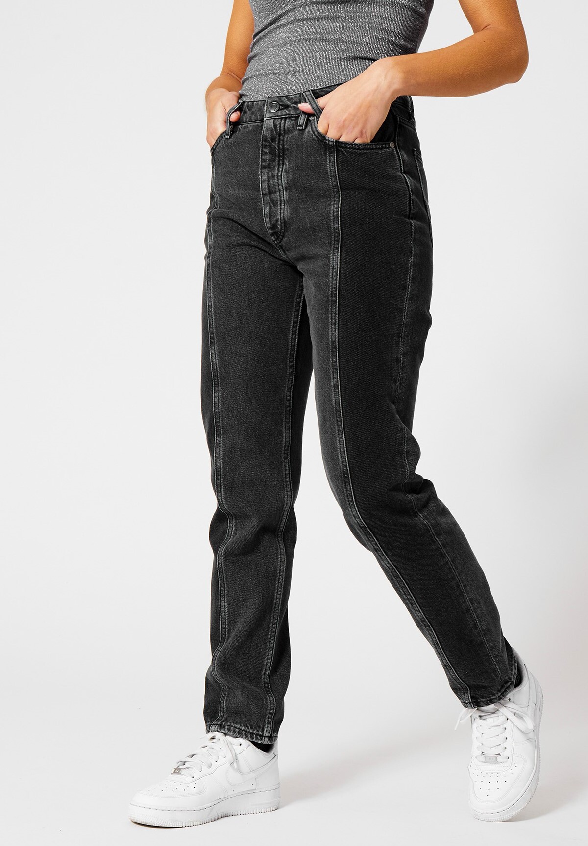 Women Jeans Jadan Colorblock Washed black