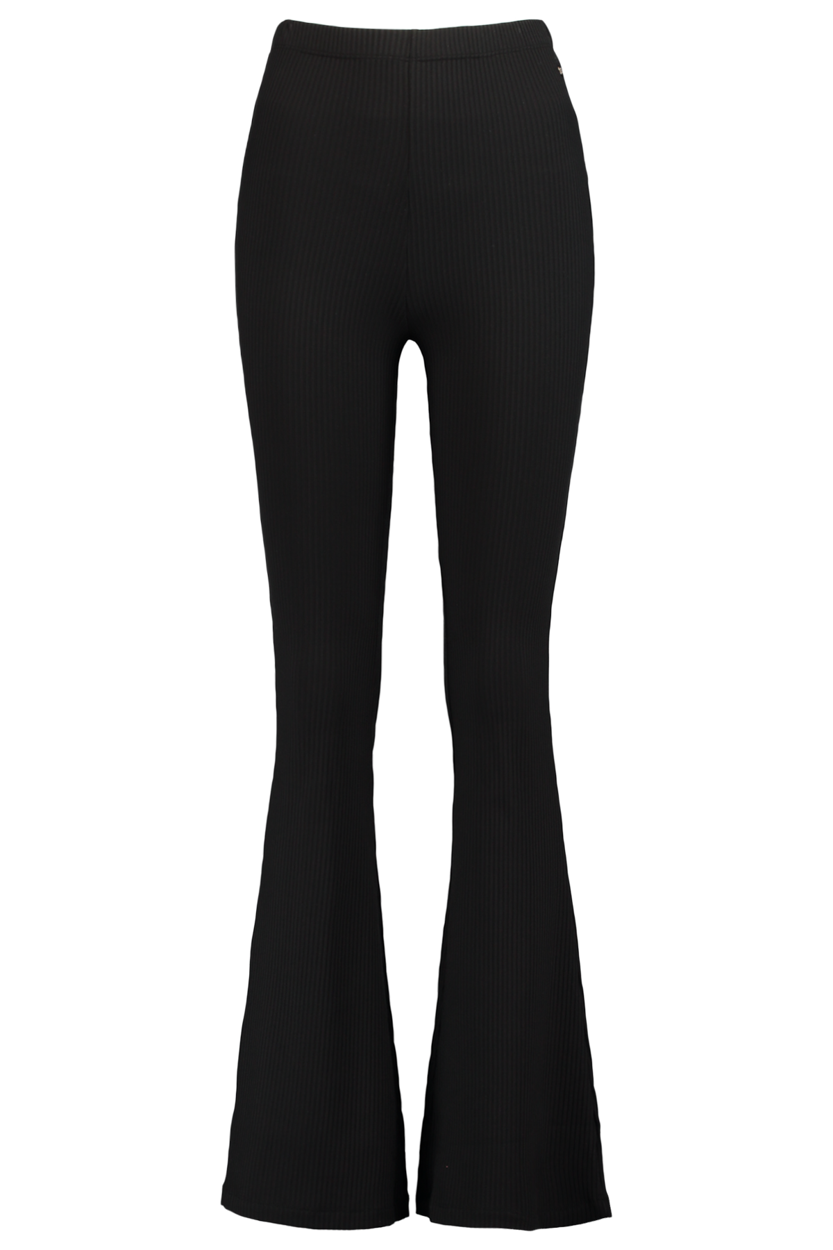 Women Flared pants made of ribbed fabric Black Buy Online