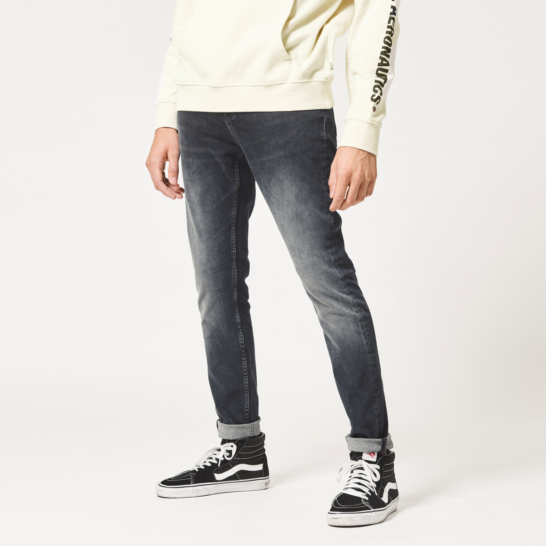 Basic Donkerblauwe Heren Jeans met Stretch - Black-Leo.nl