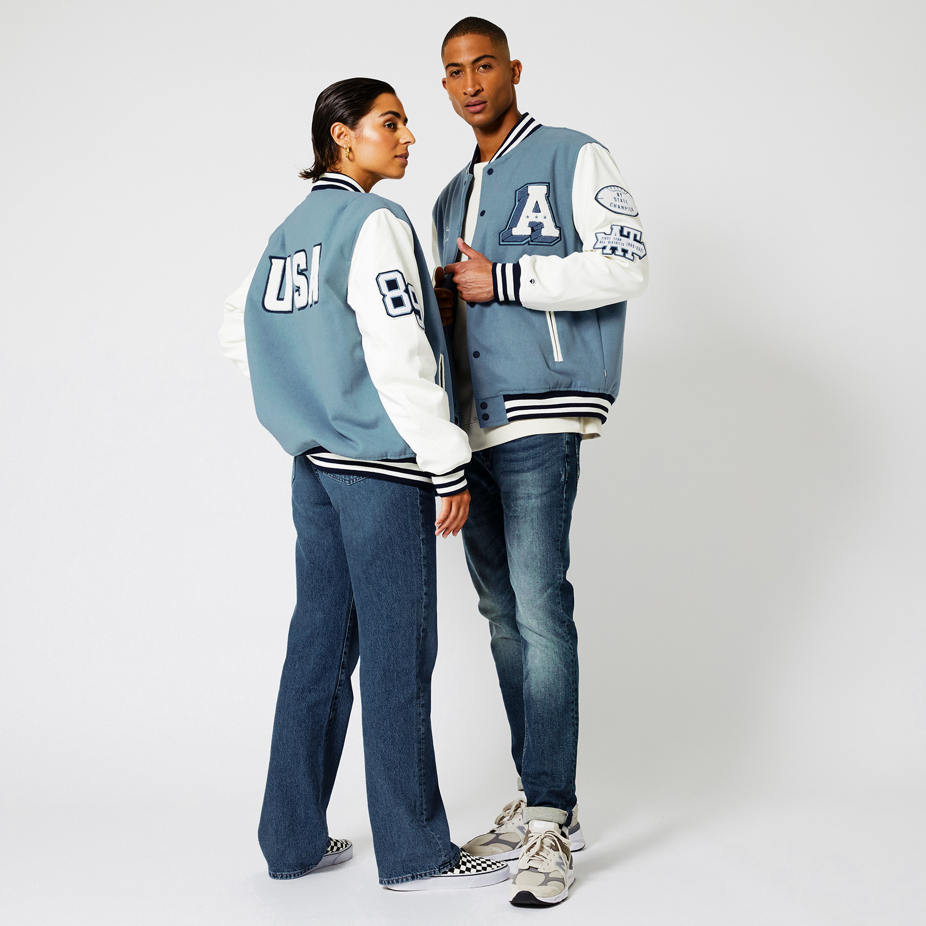 Heren Varsity jacket Light blue 