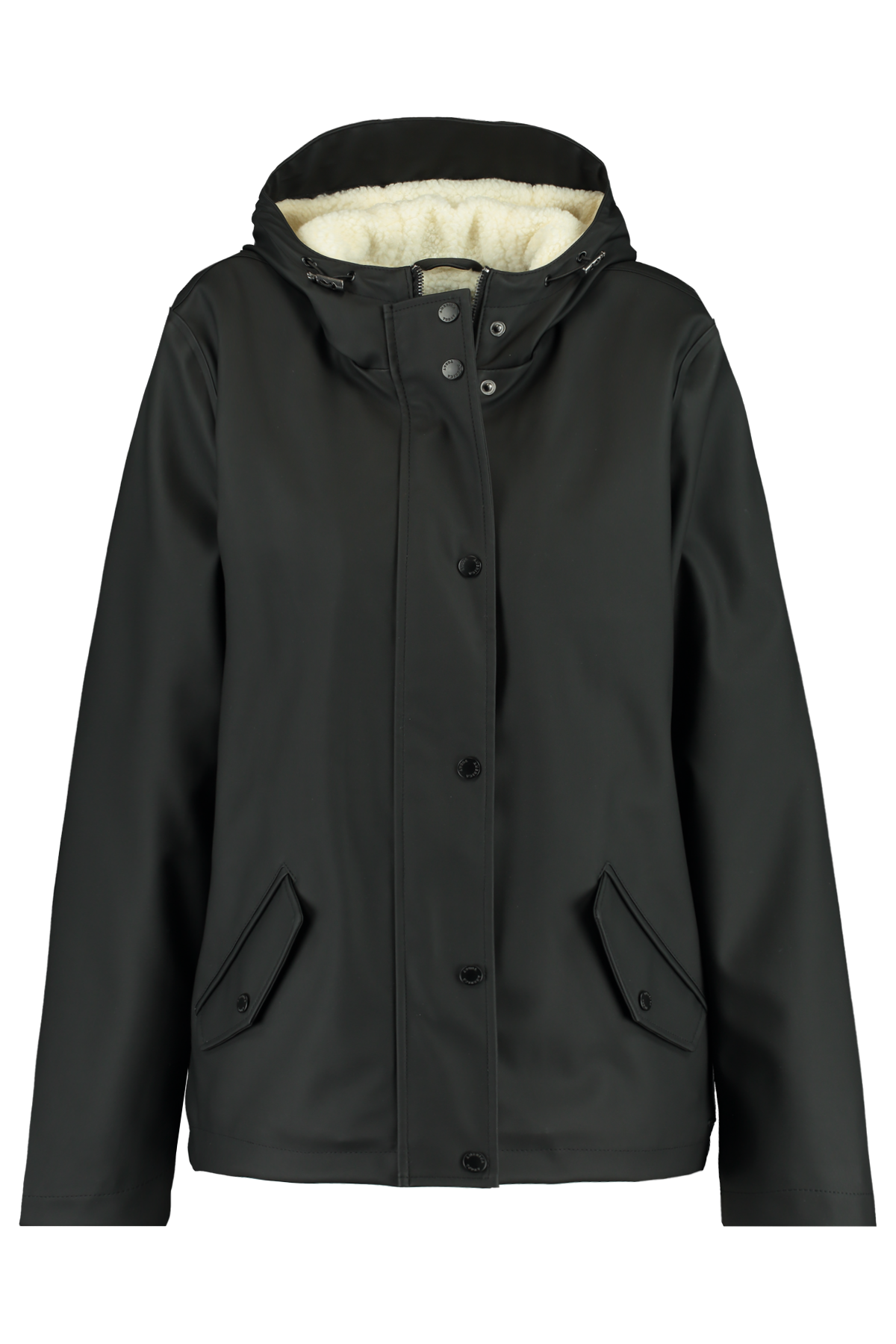 Women Teddy raincoat short ladies Black 