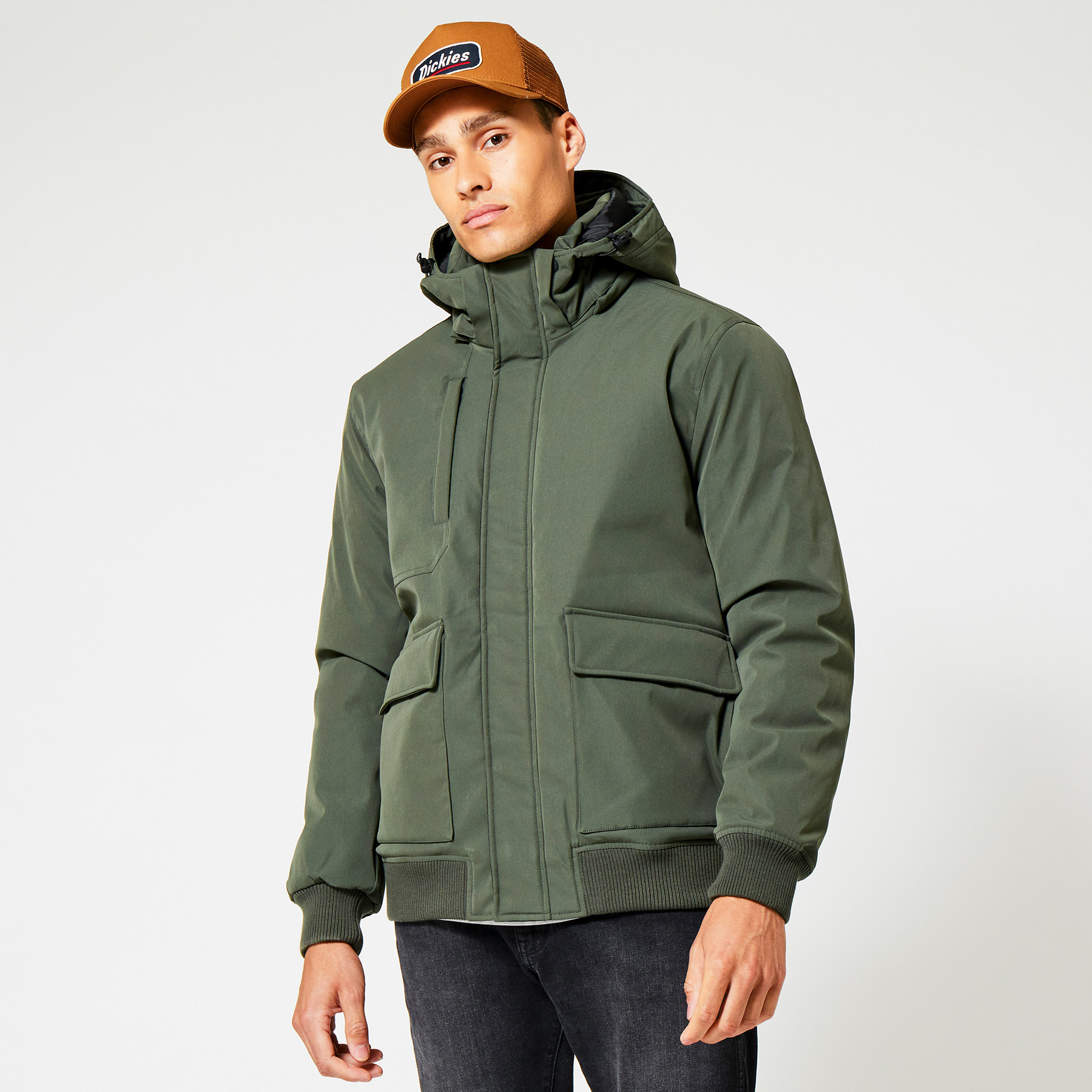Men Padded jacket hood Green | America Today