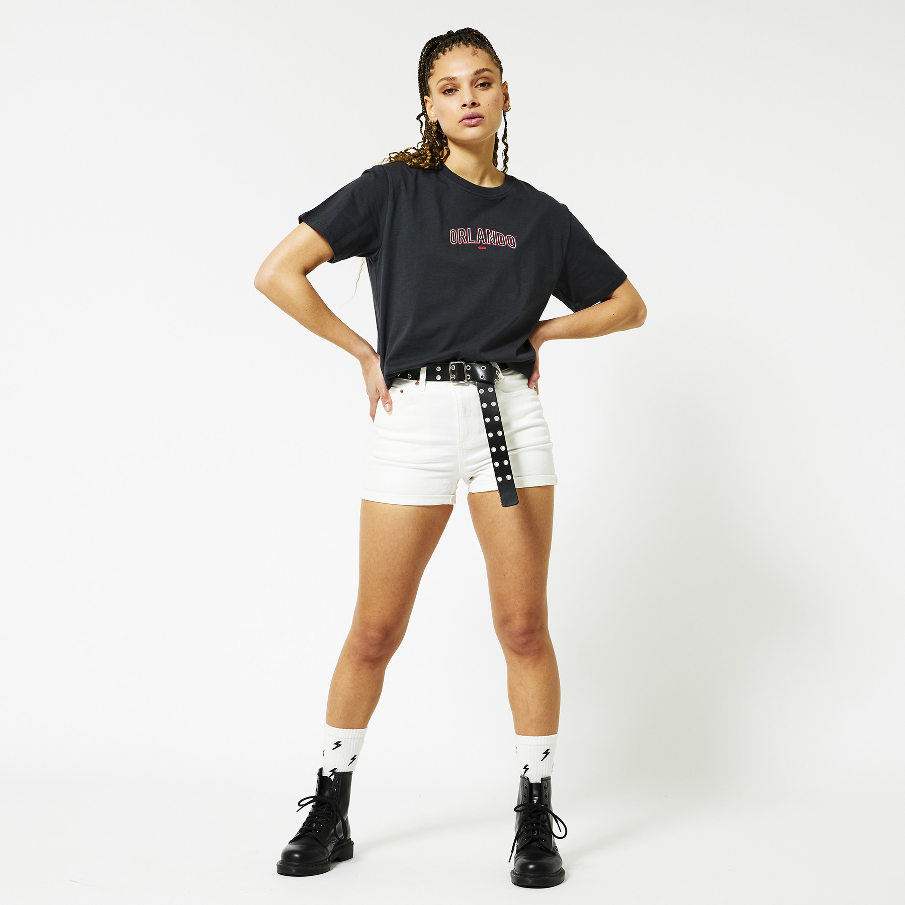 Dames Denim short high waist Wit | America Today