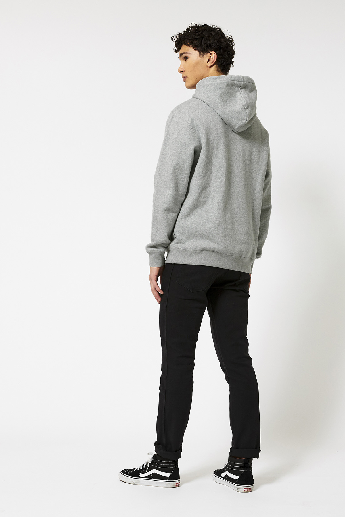 Men Hoodie embroidered Nevada text Mid grey melange