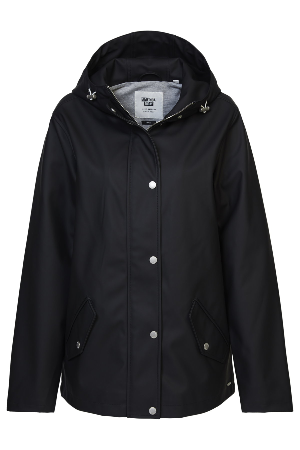 Damen Regenjacke Damen gefüttert kurz Schwarz Online Kaufen