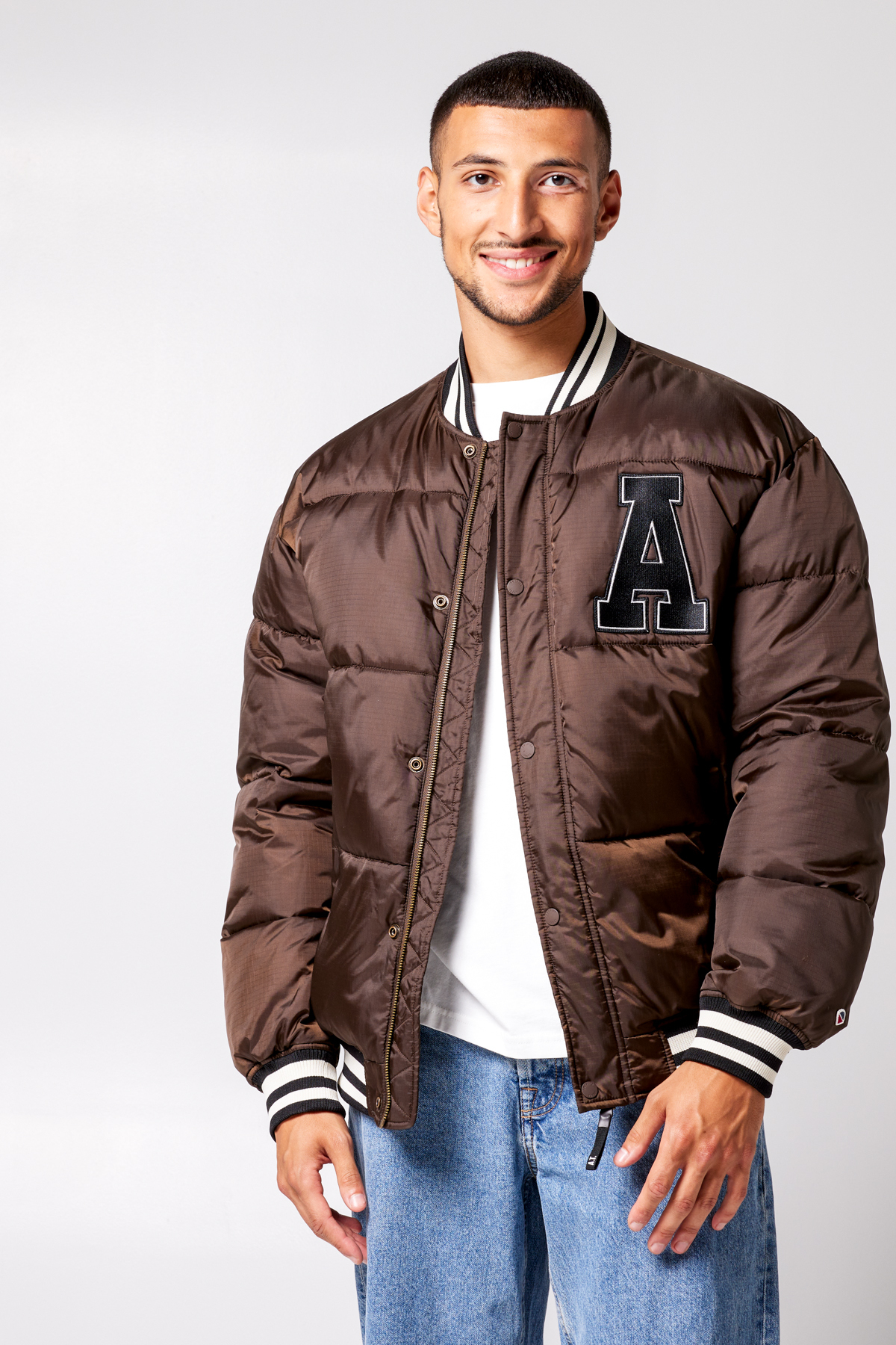 puffer varsity jacket