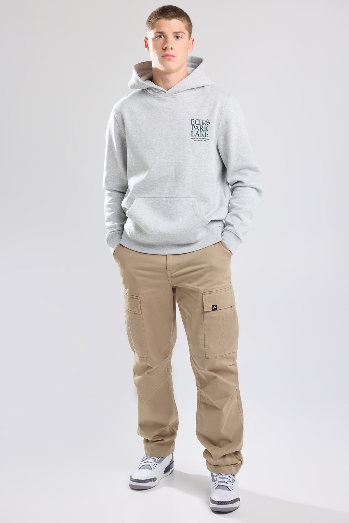 Men Hoodie Sully Hood light grey melange