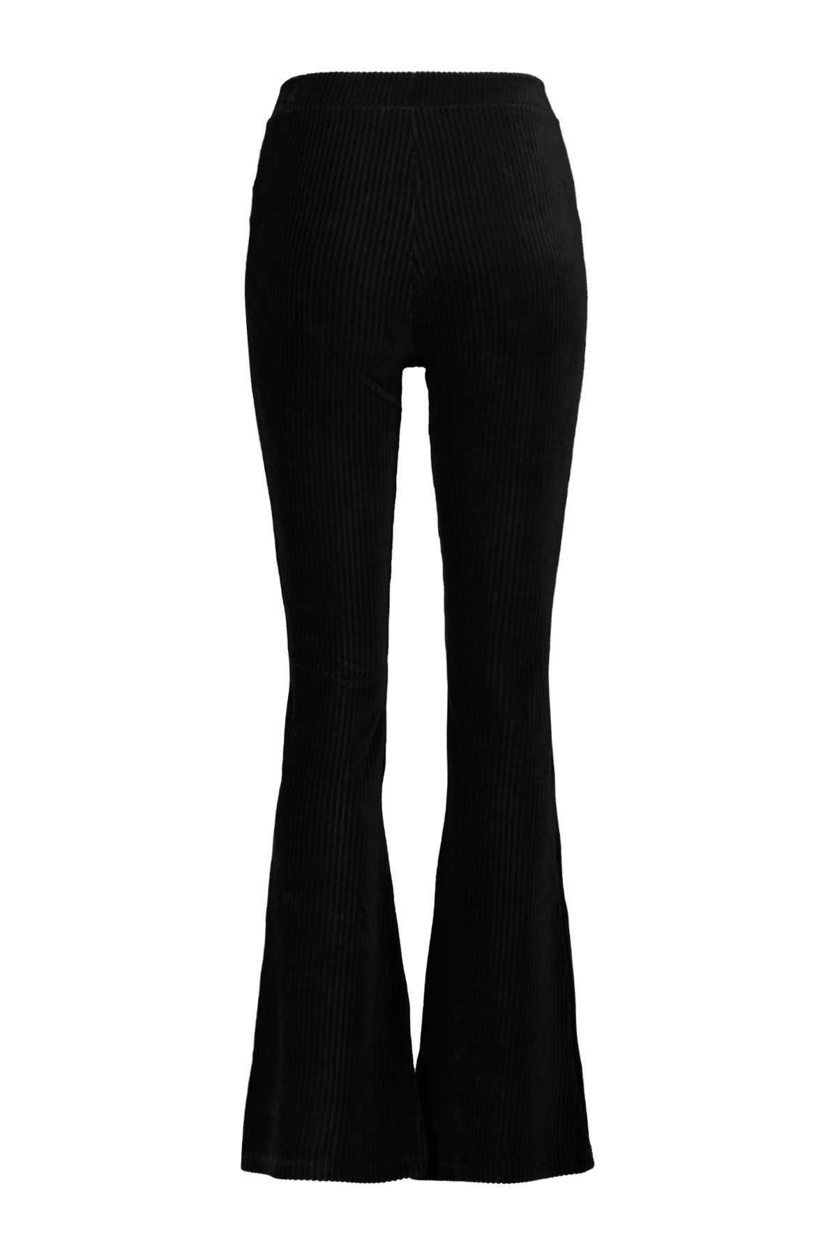 Dames Velvet flared pants stretch lengtemaat 30 Zwart