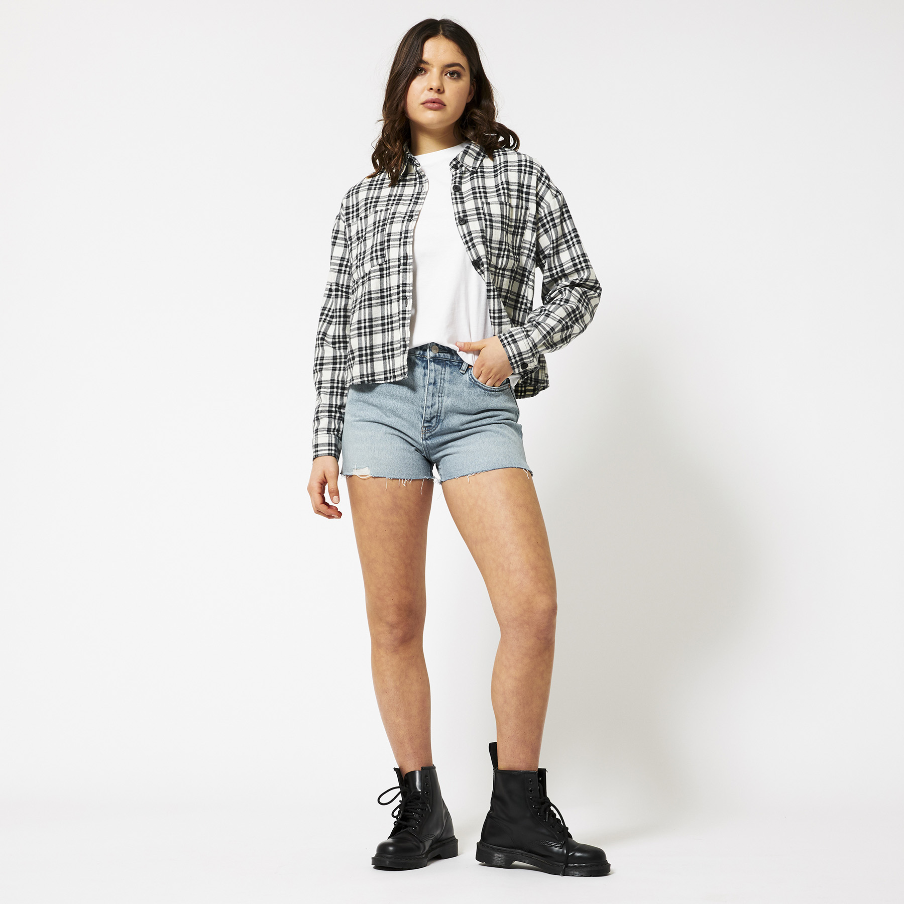 Denim short kleding in de kleur wit voor dames | KLEDING.nl