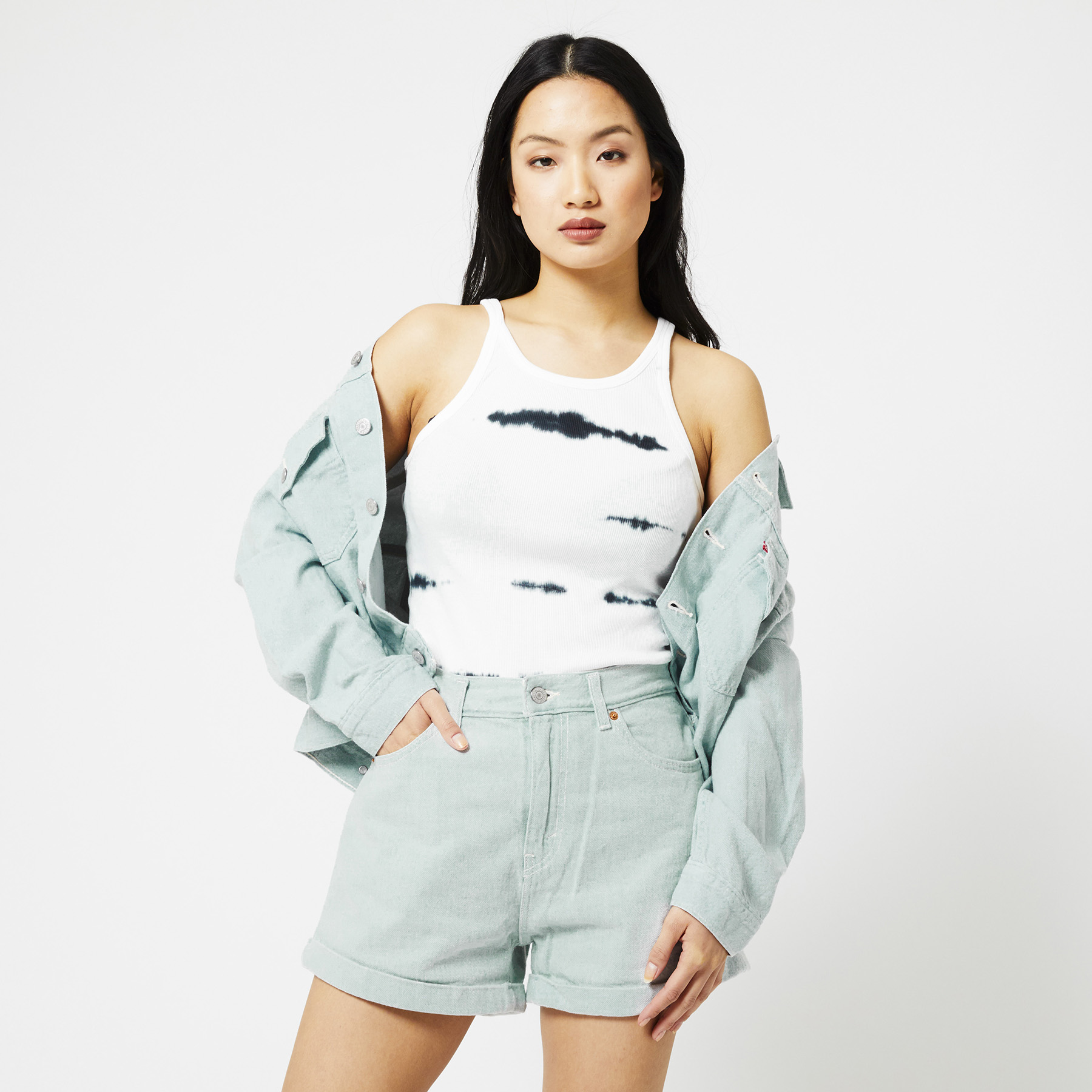 high neck singlet top