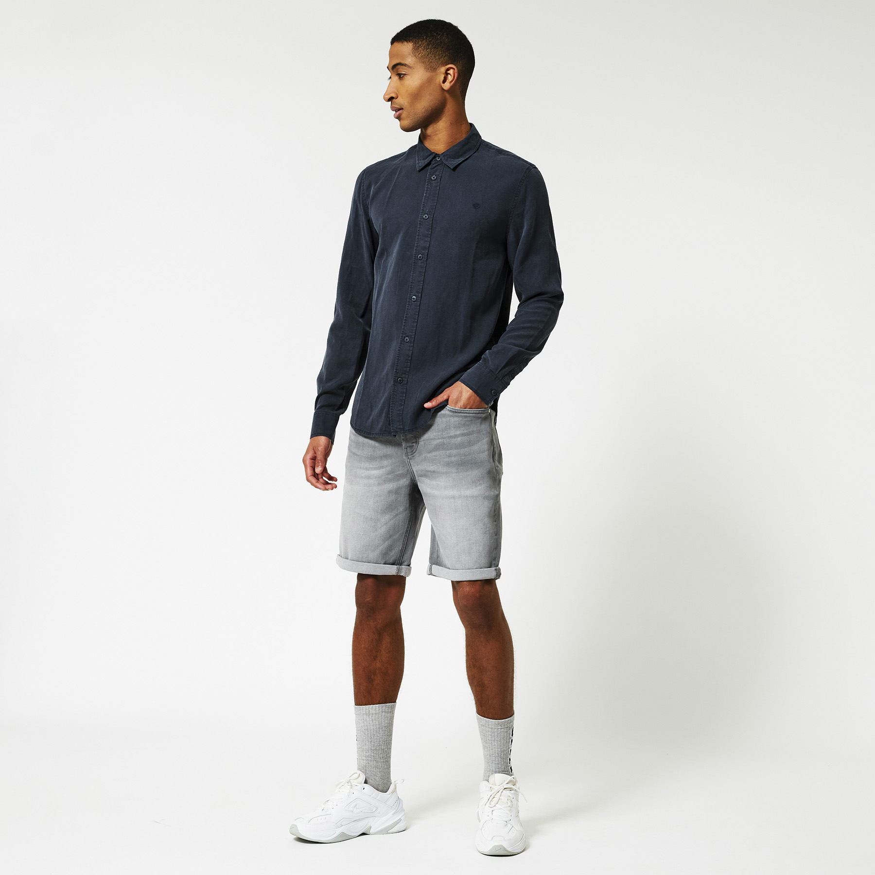 Men Denim shorts Grey | America Today