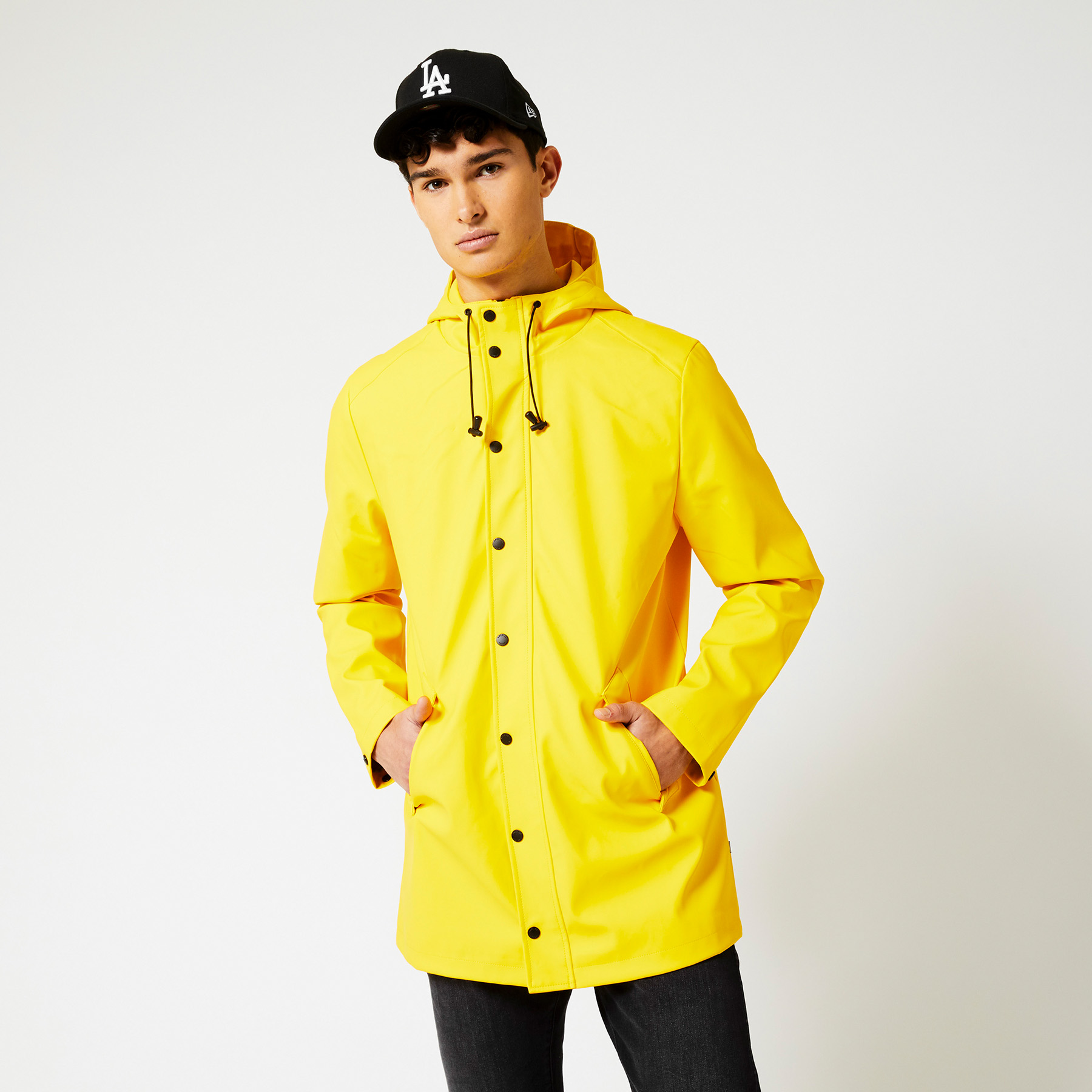 Men Raincoat men medium length Yellow 