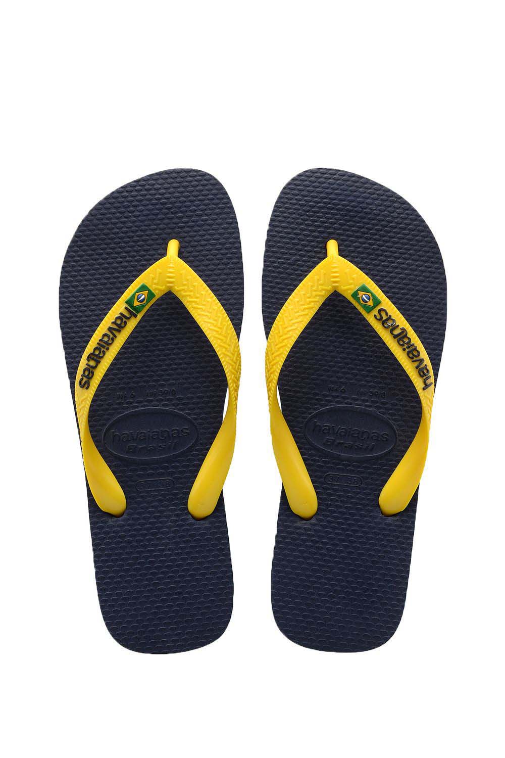 Men Havaianas Brasil logo slippers Blue/yellow