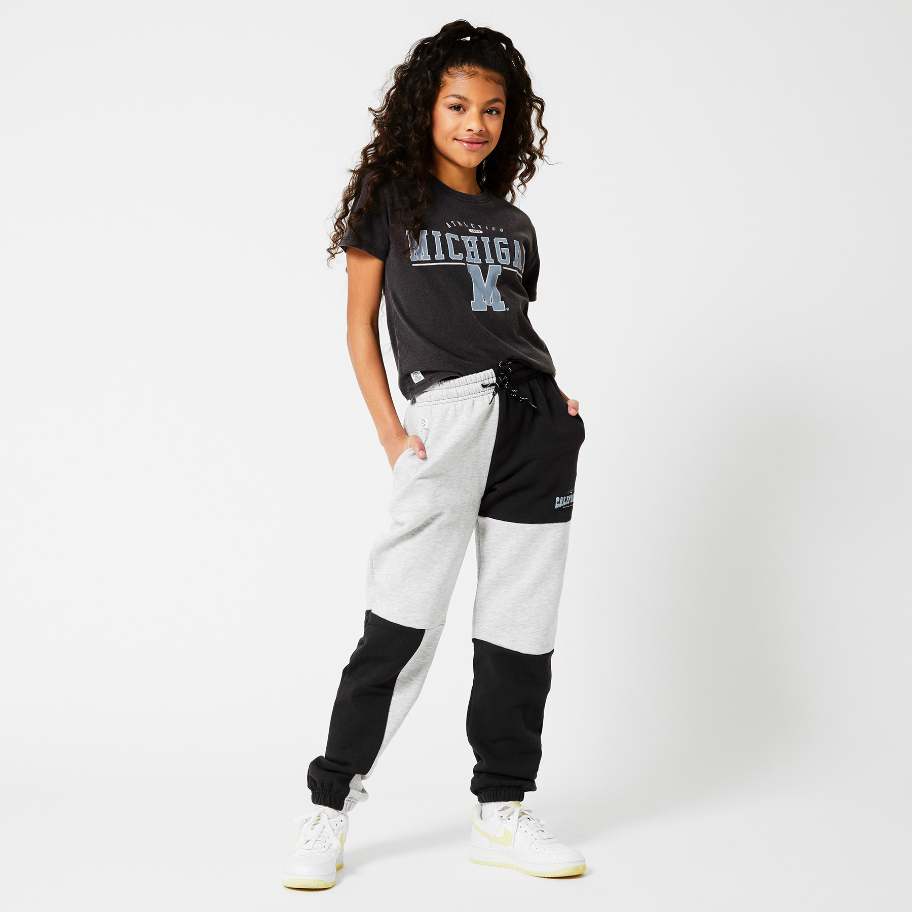 Meisjes Joggingbroek colorblock Grijs | America Today