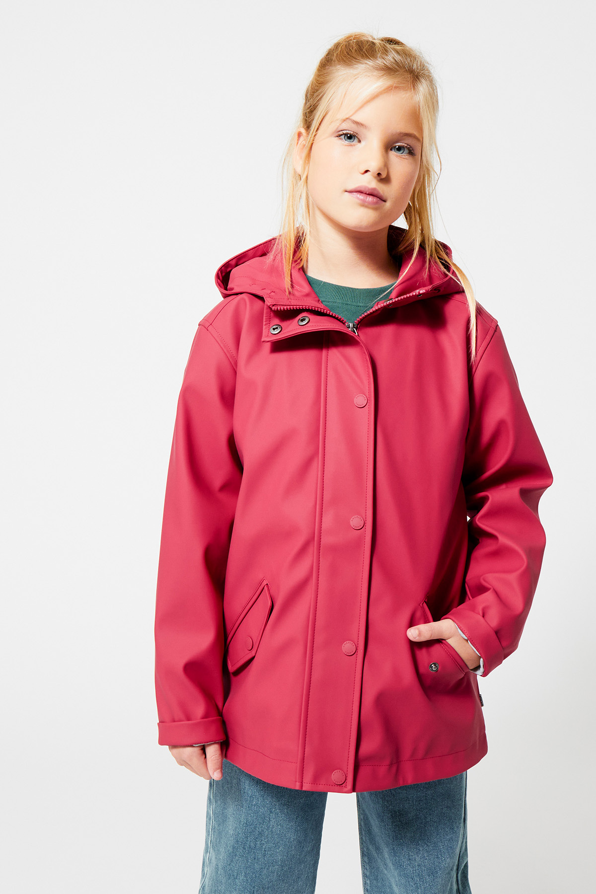 Girls Rain jacket Janice JR Washed red 