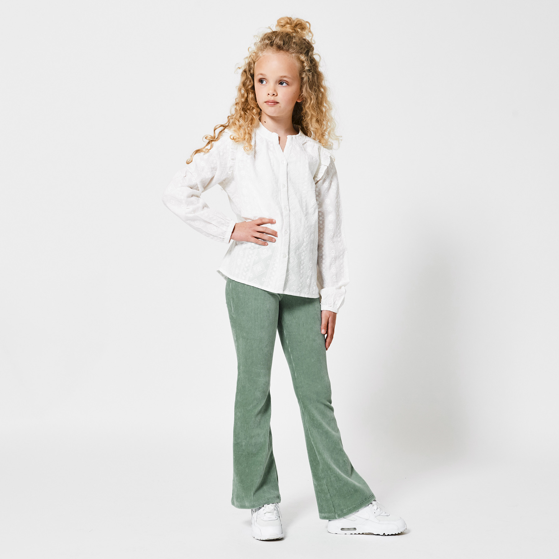 Meisjes Flared pants ribstof Groen | America Today