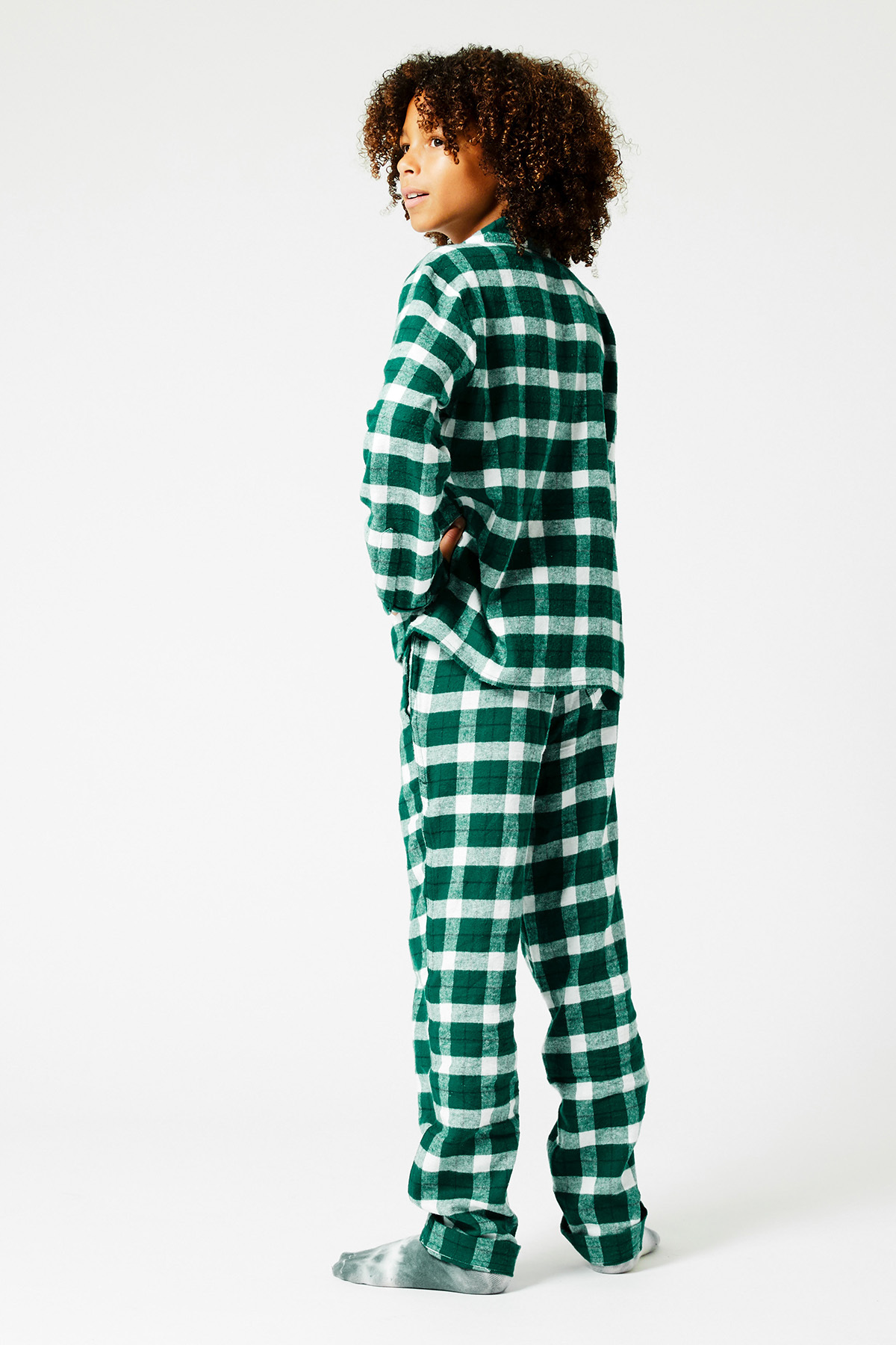 Boys Pajama pants flannel Dark green 
