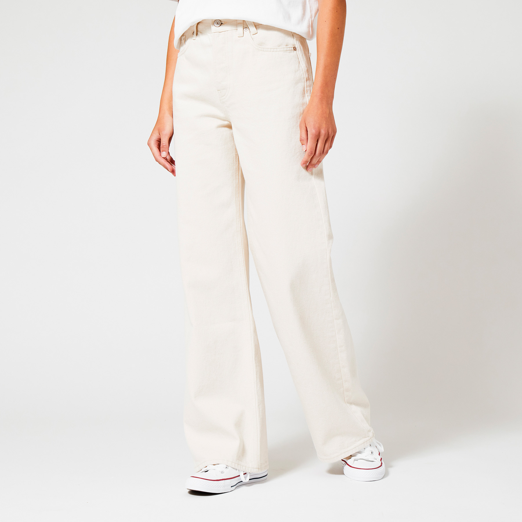 Dames Wide fit jeans Wit | America Today
