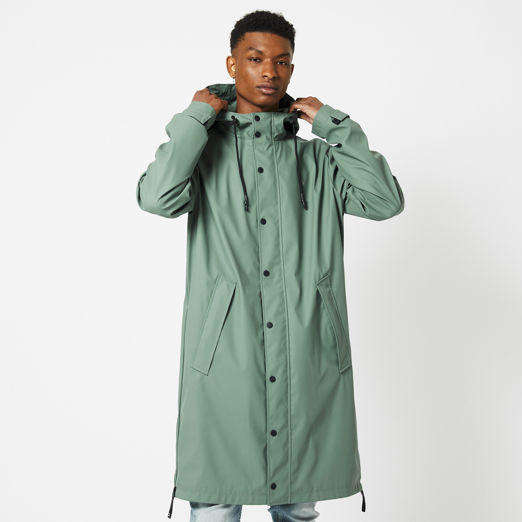 rains long jacket dark teal