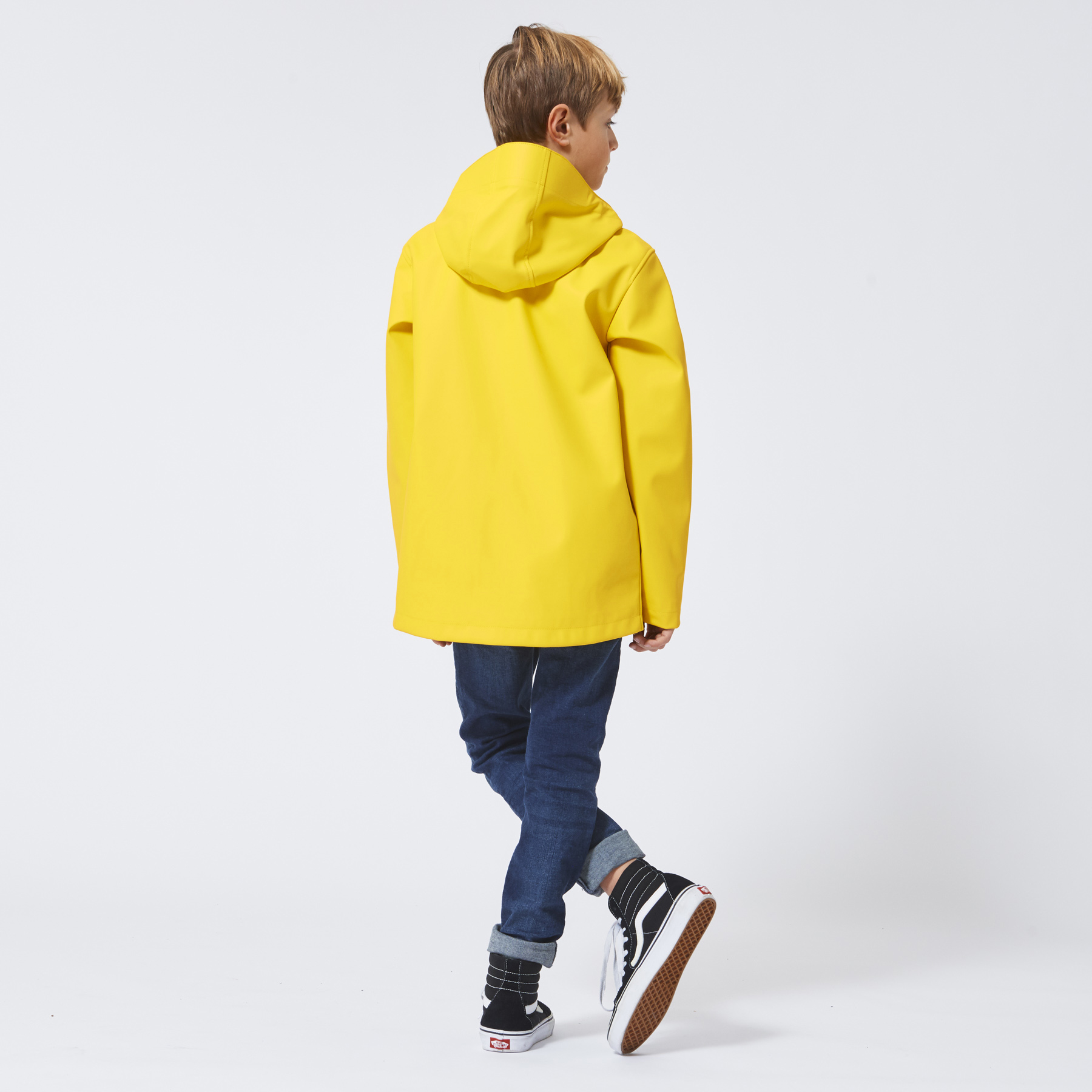 lined yellow raincoat