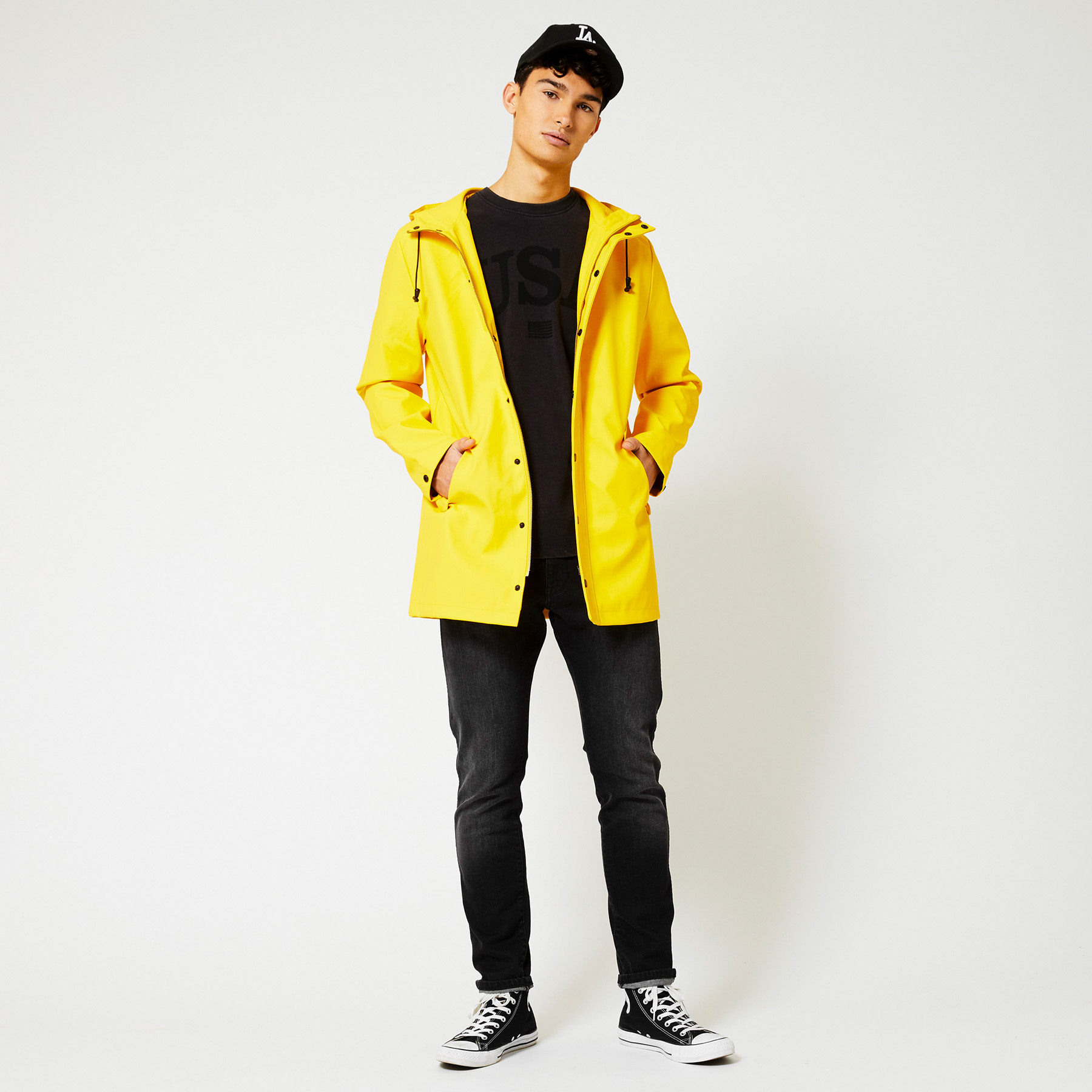 yellow rain jacket for men