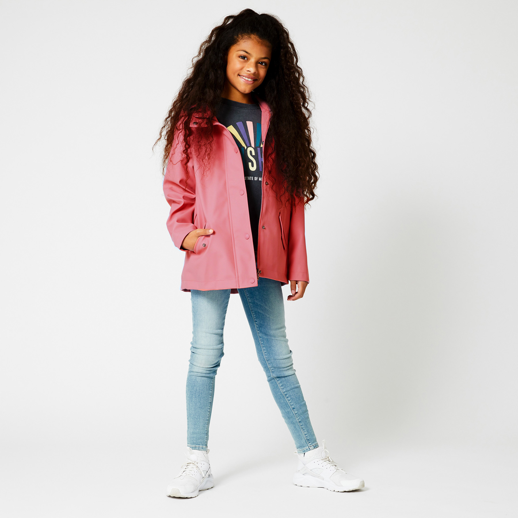 Girls pink sales rain jacket