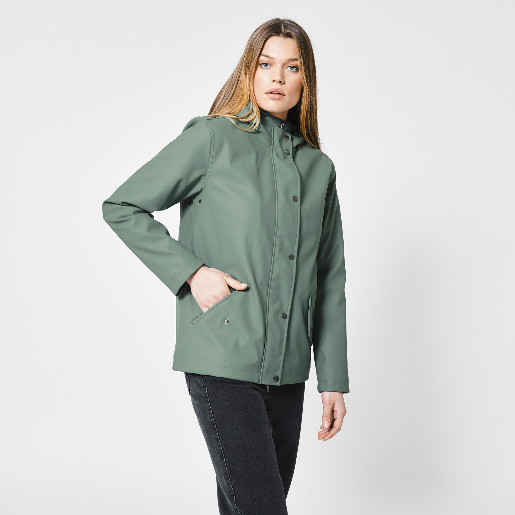 green canvas bomber jacket