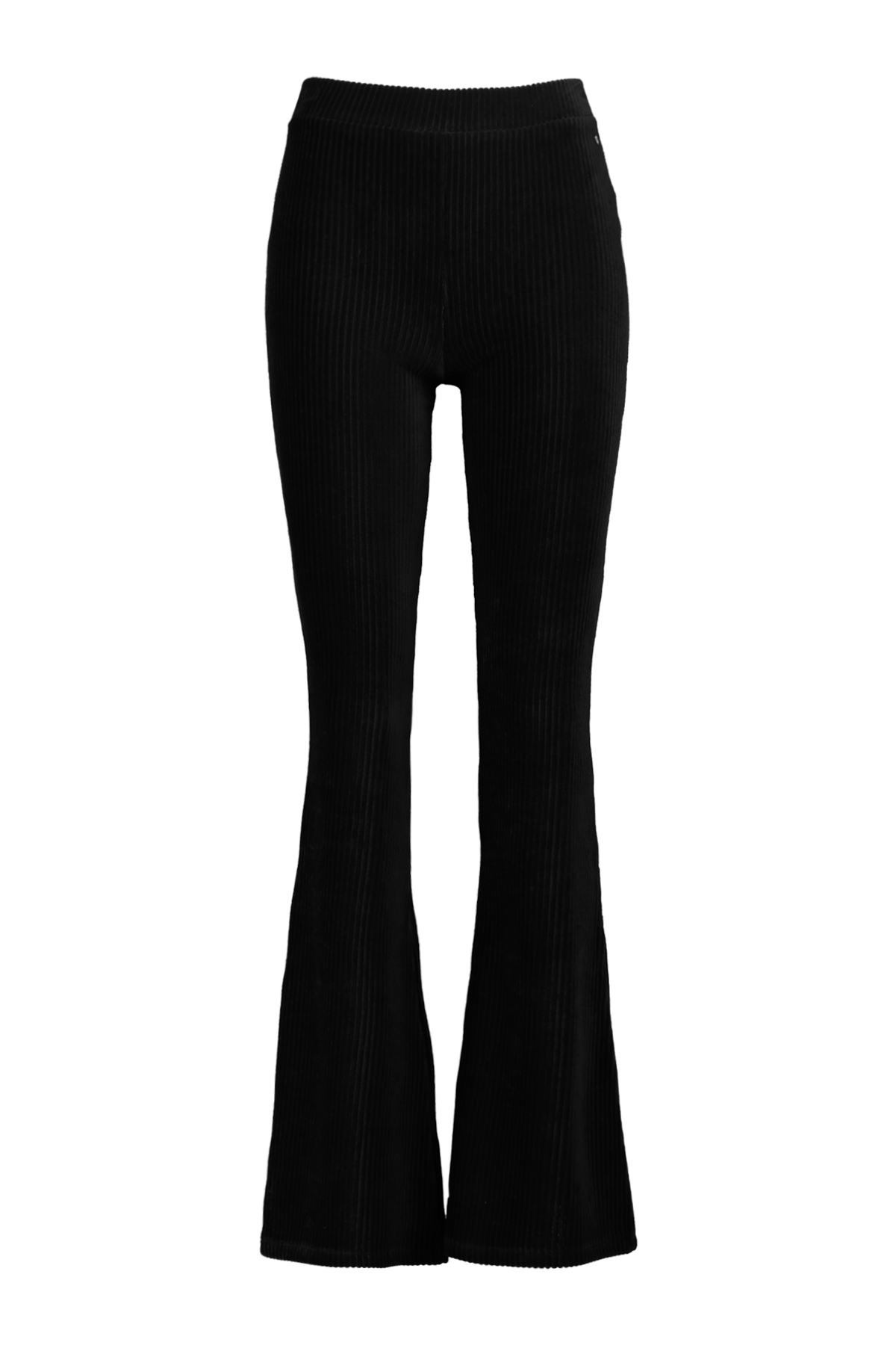 Dames Velvet flared pants stretch lengtemaat 30 Zwart