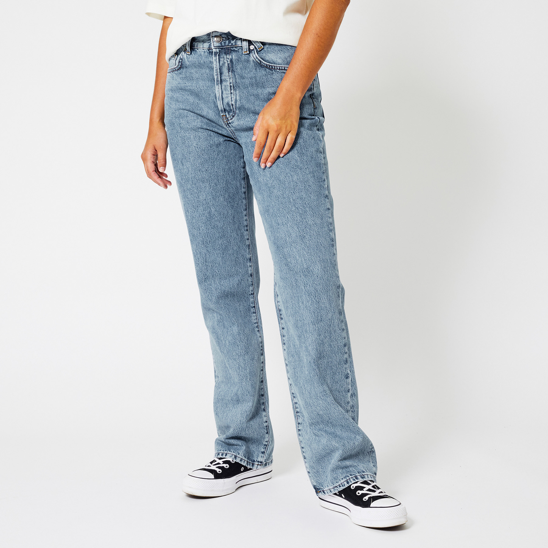 Dames Loose-fit jeans high waist Blauw | America Today
