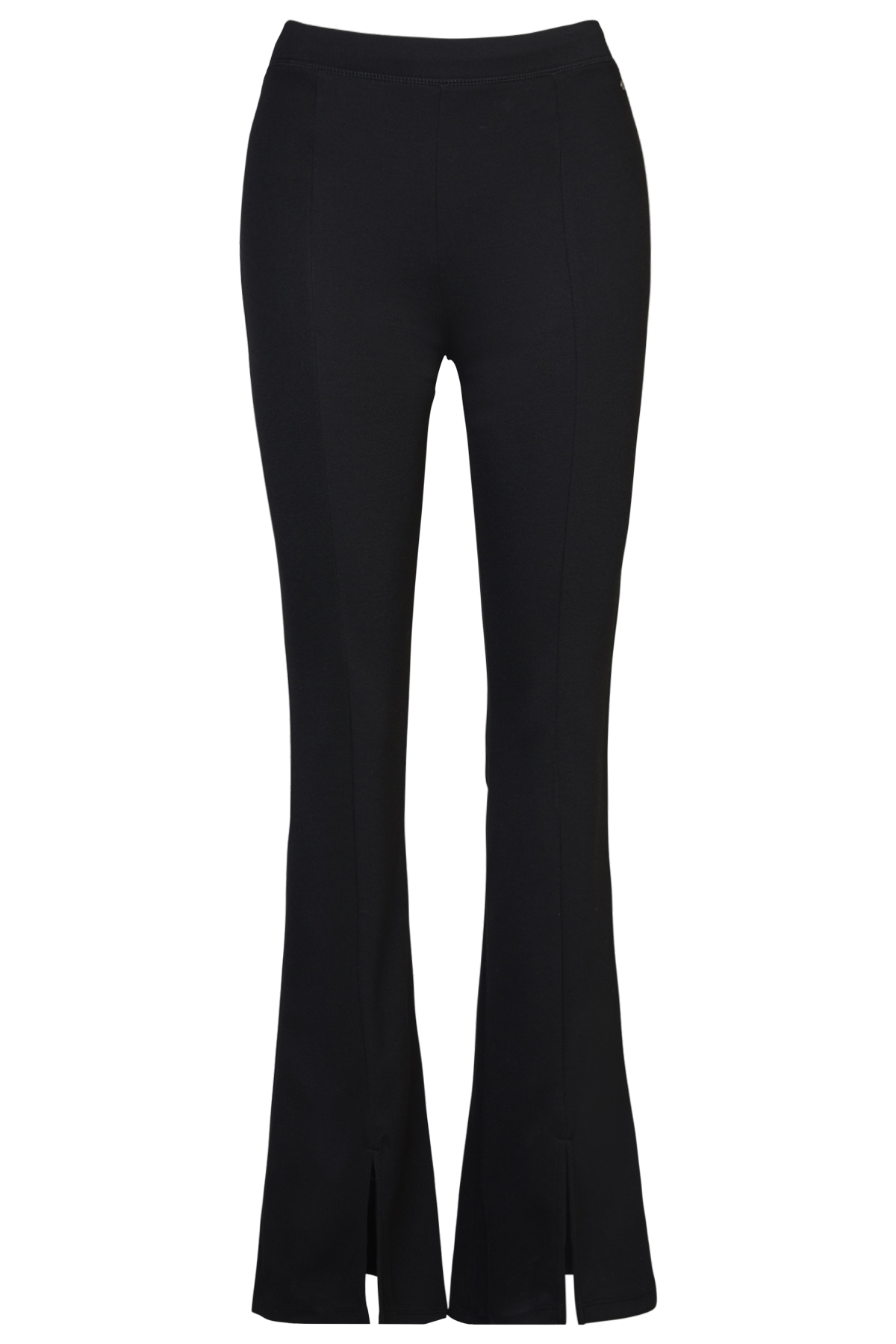 Dames Flared pants met stretch split lengtemaat 32 Zwart