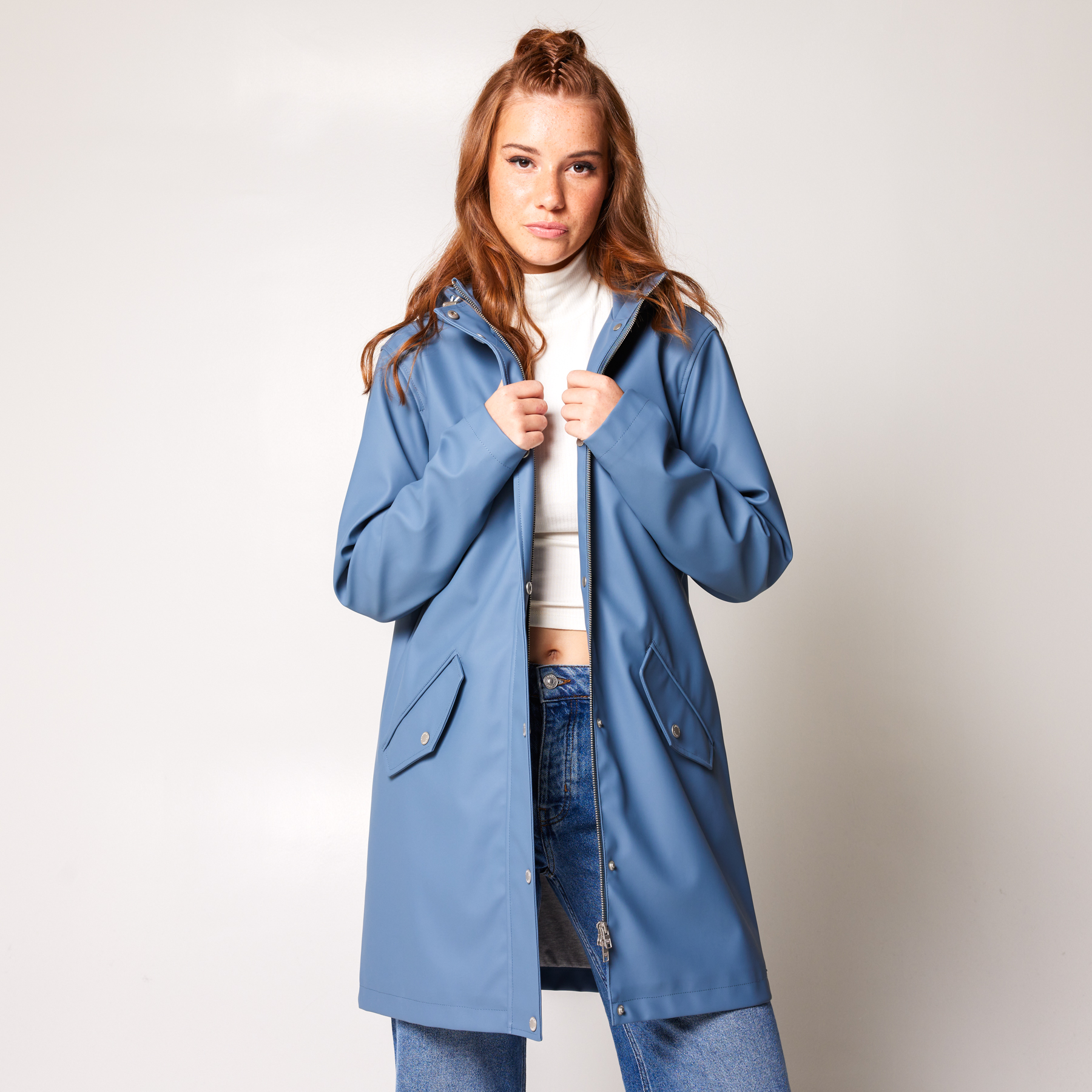 ジャケット・アウター ayahanna Women Rain jacket Janice french blue | America Today