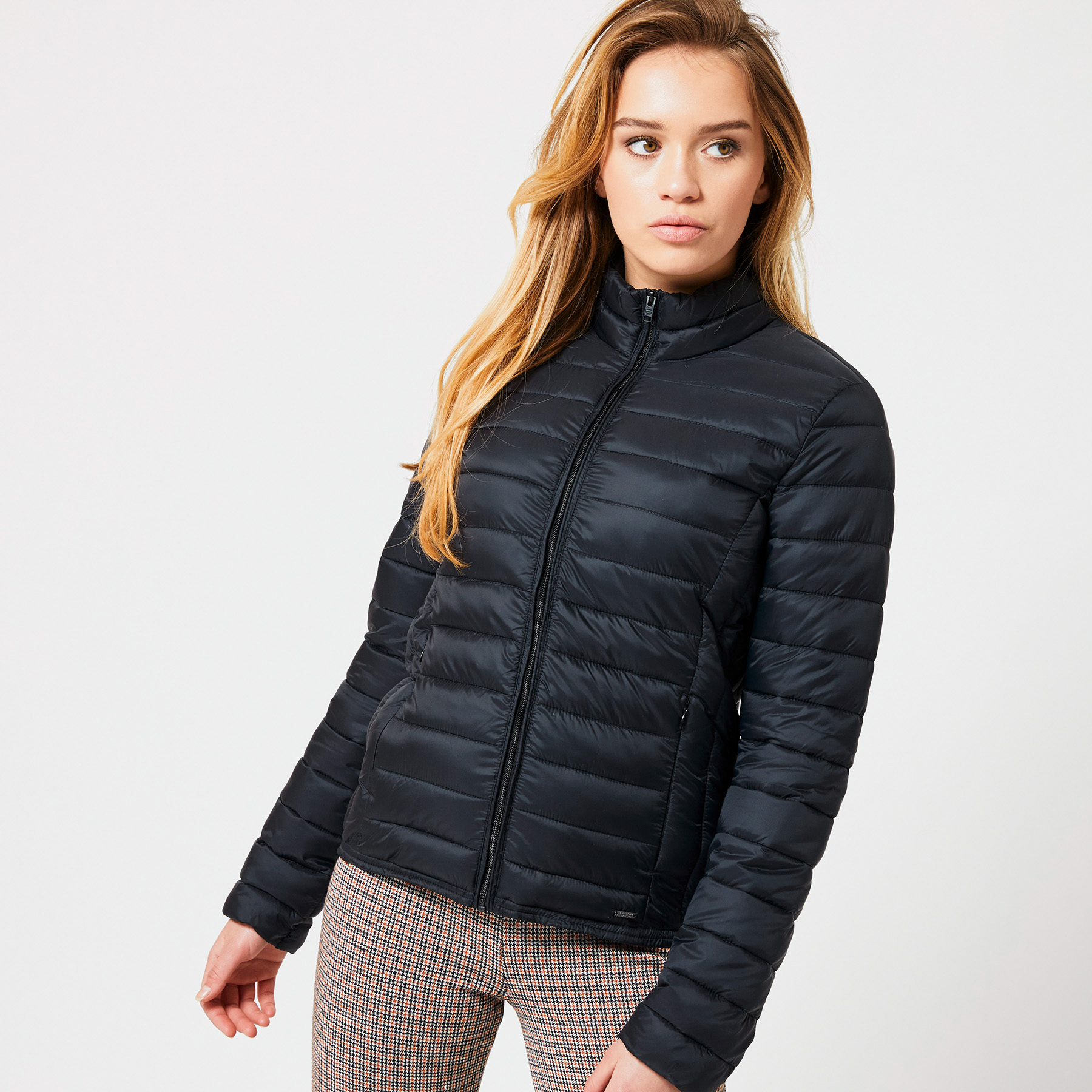 Women Padded Jacket recycled polyester Black Buy Online